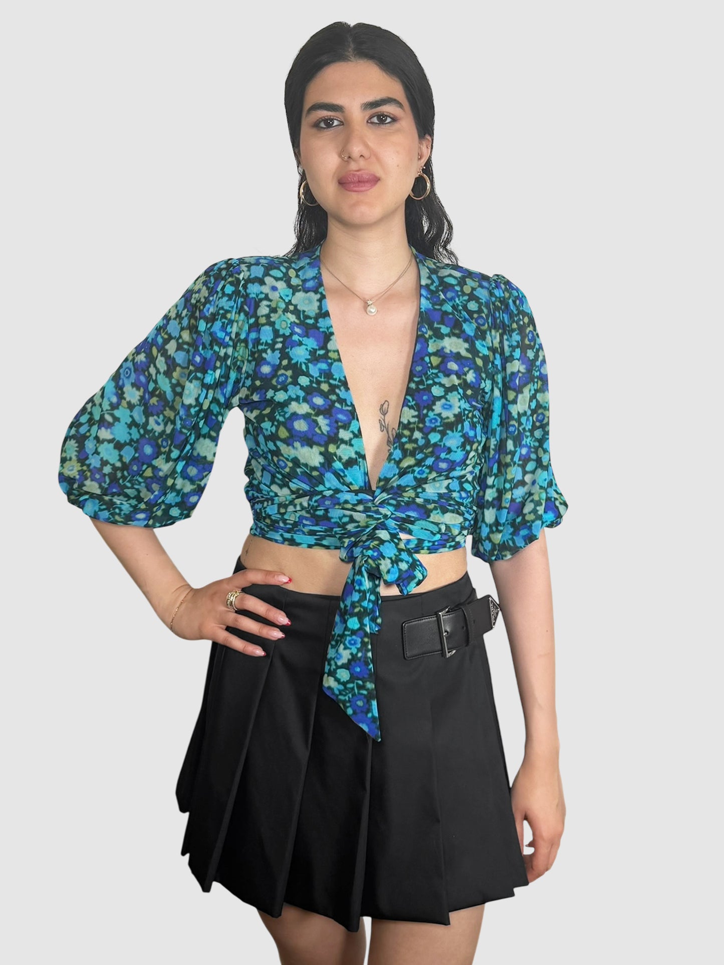 Floral Wrap Top