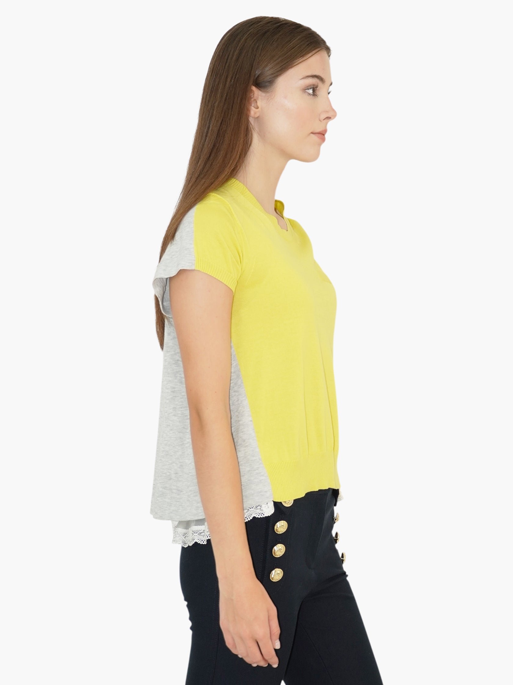 Contrast Knit Top