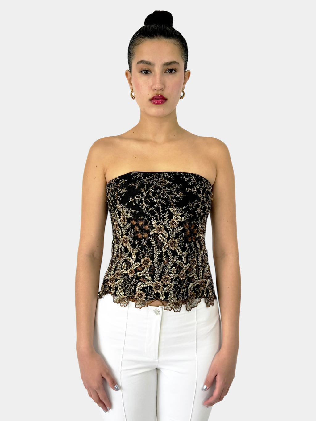 Embroidered Corset Top