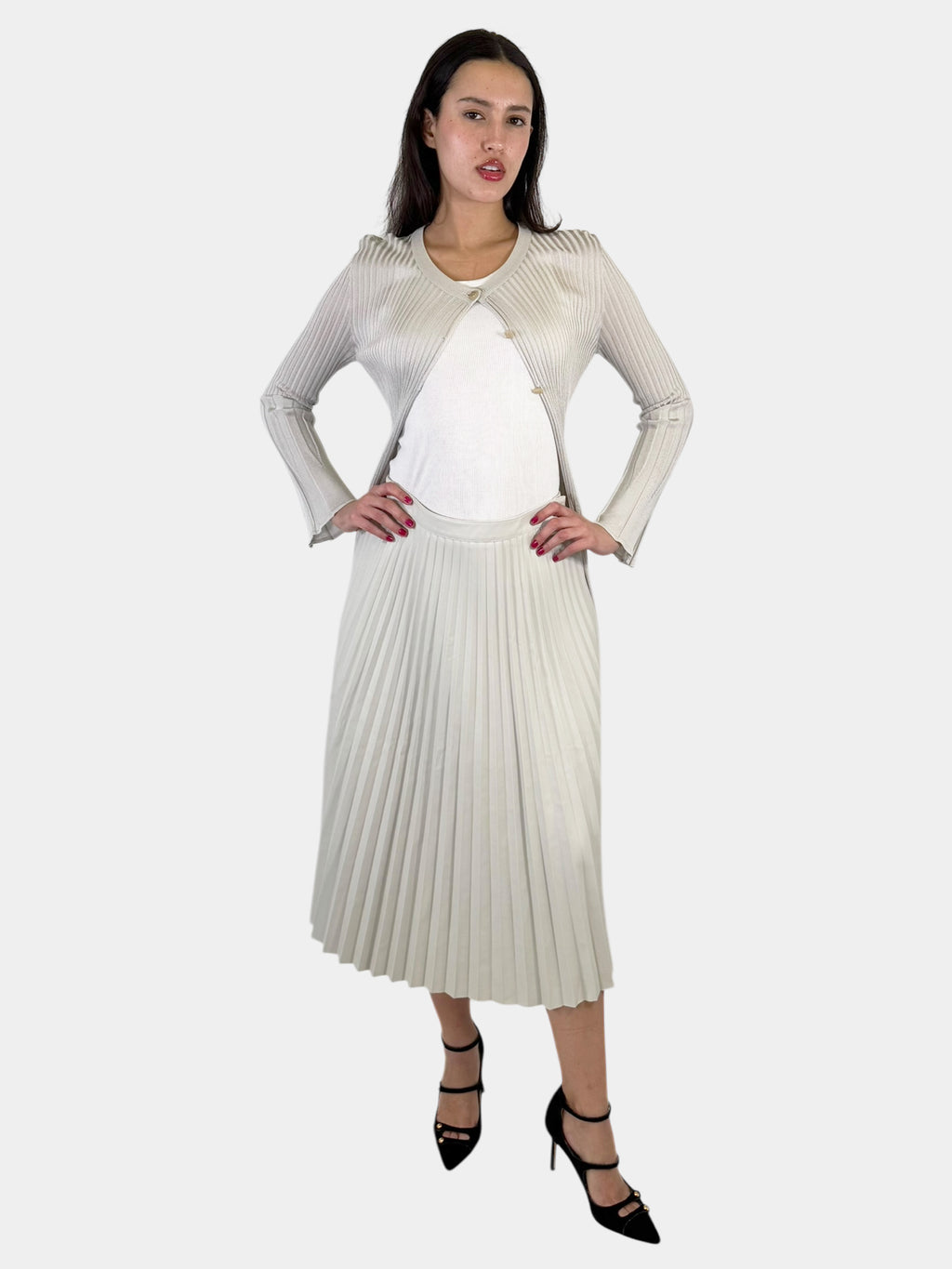 Ribbed Long Cardigan