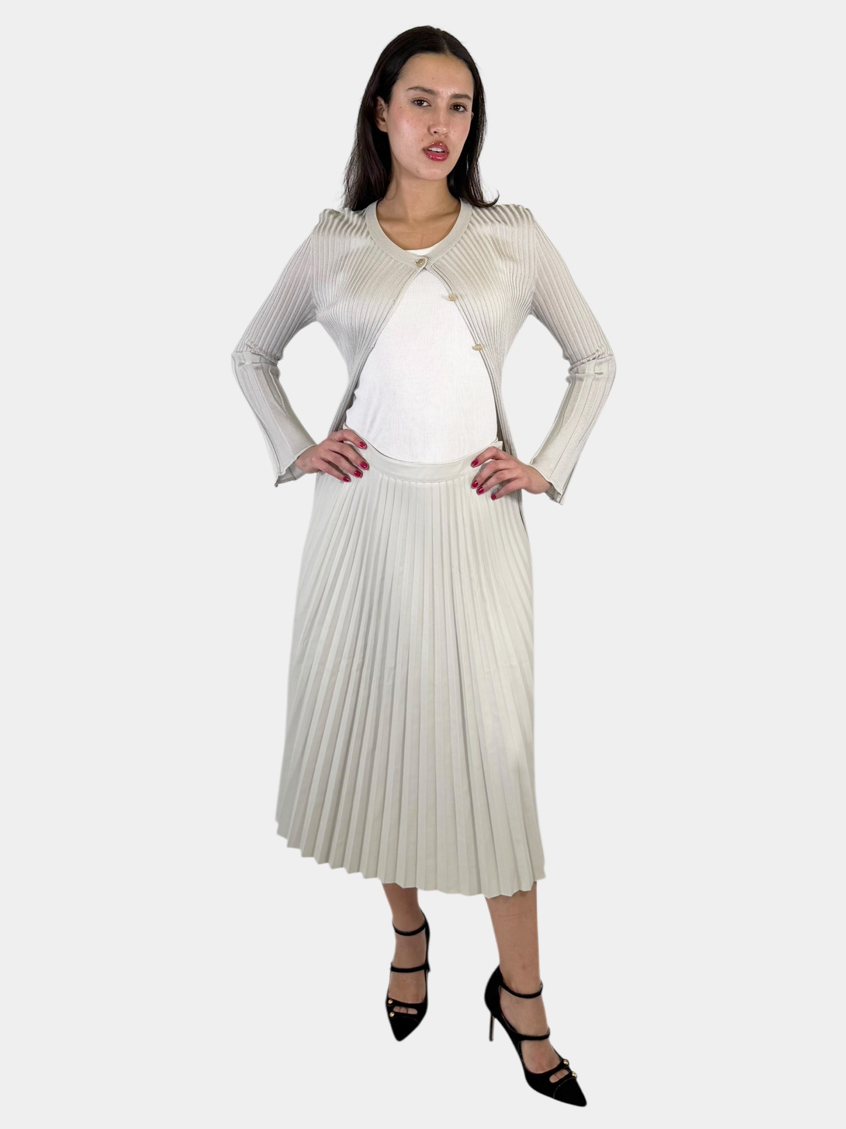 Ribbed Long Cardigan