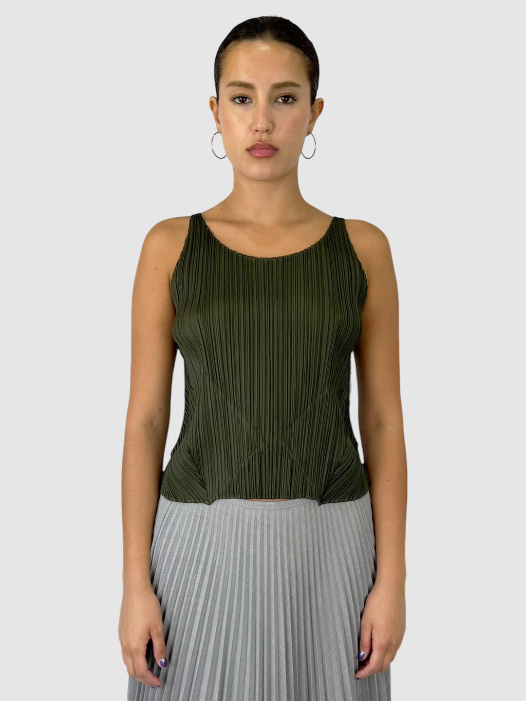 Pleated Sleeveless Top
