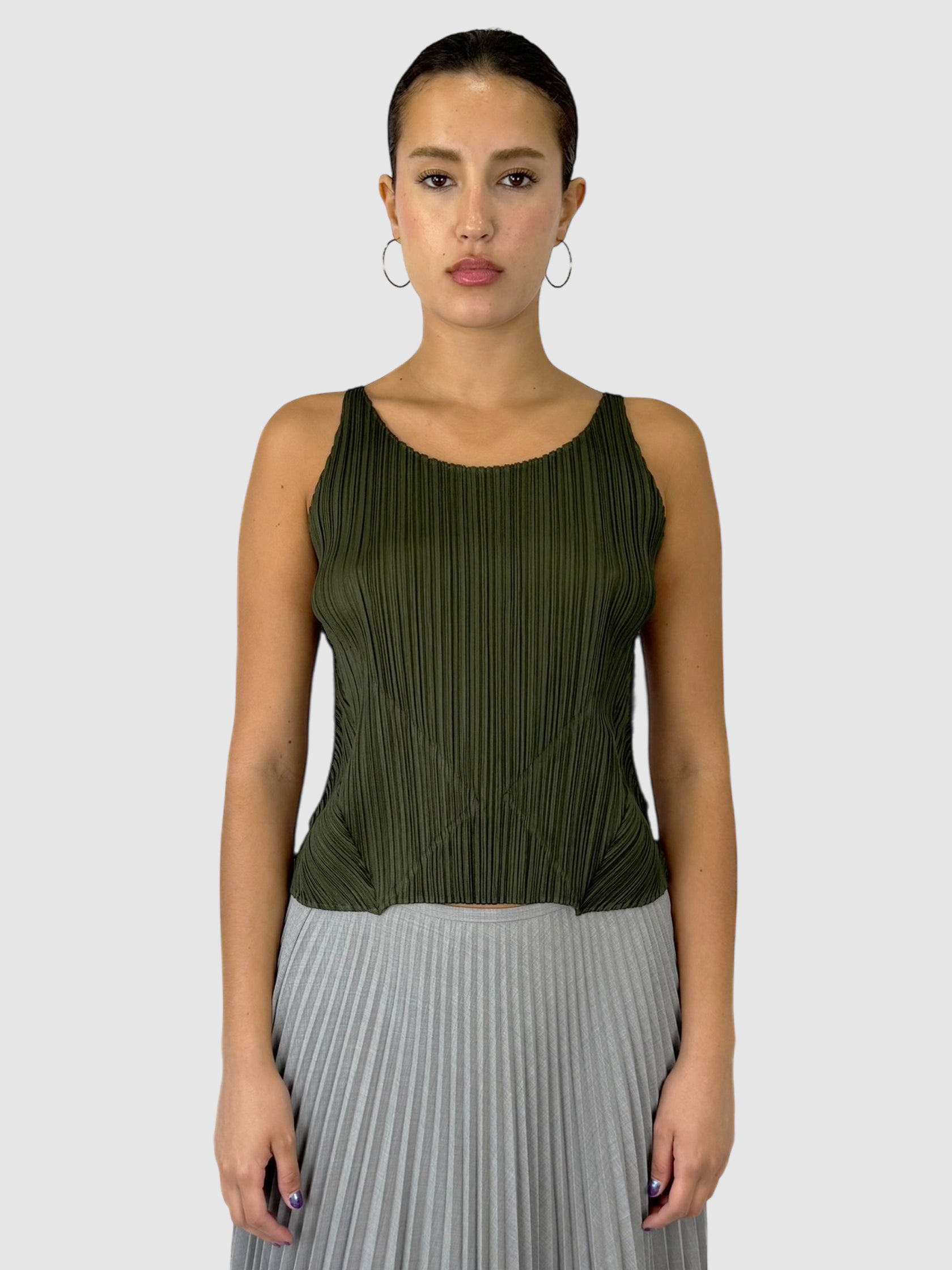 Pleated Sleeveless Top