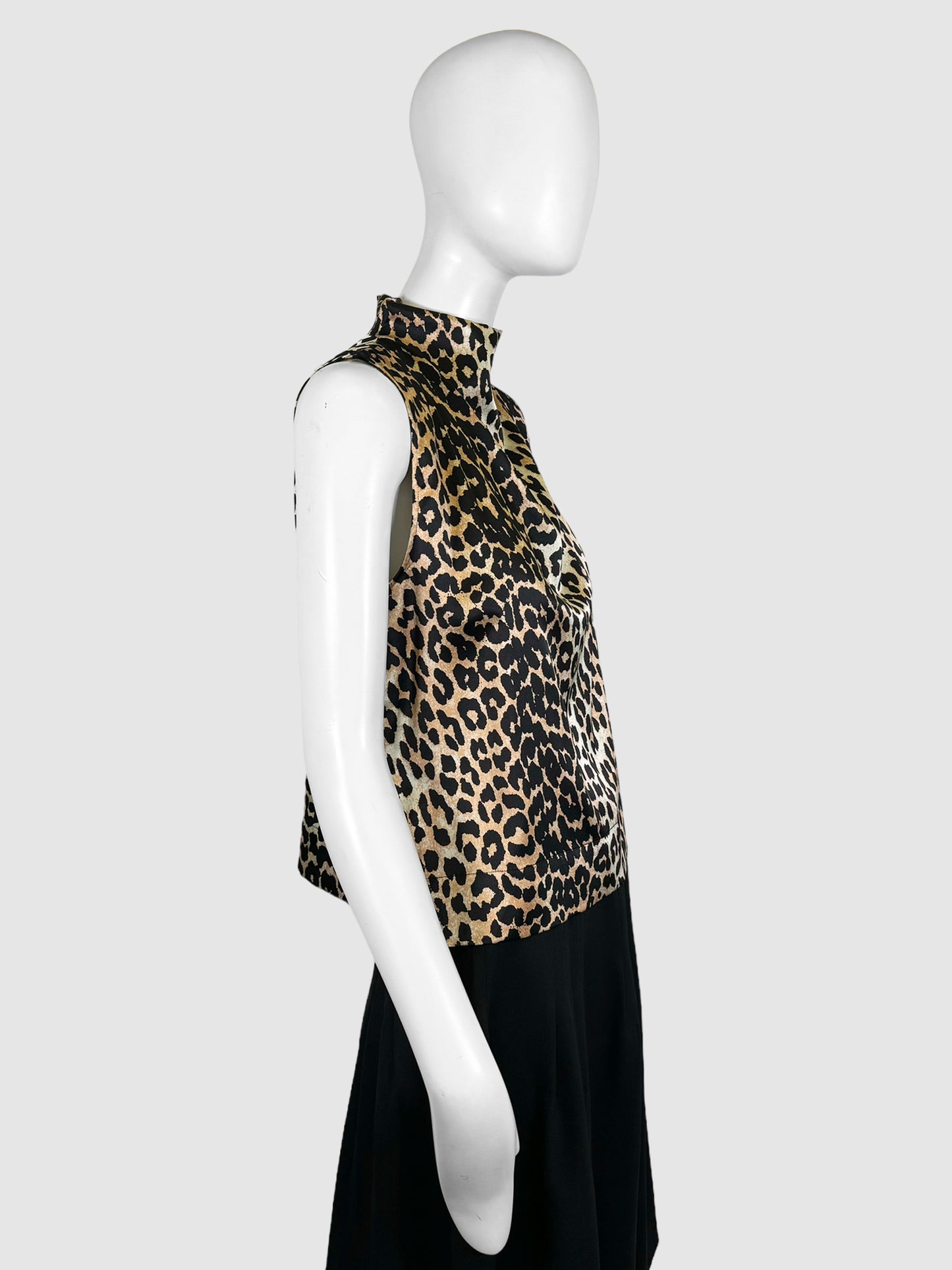Silk Leopard Print Top - Size 38