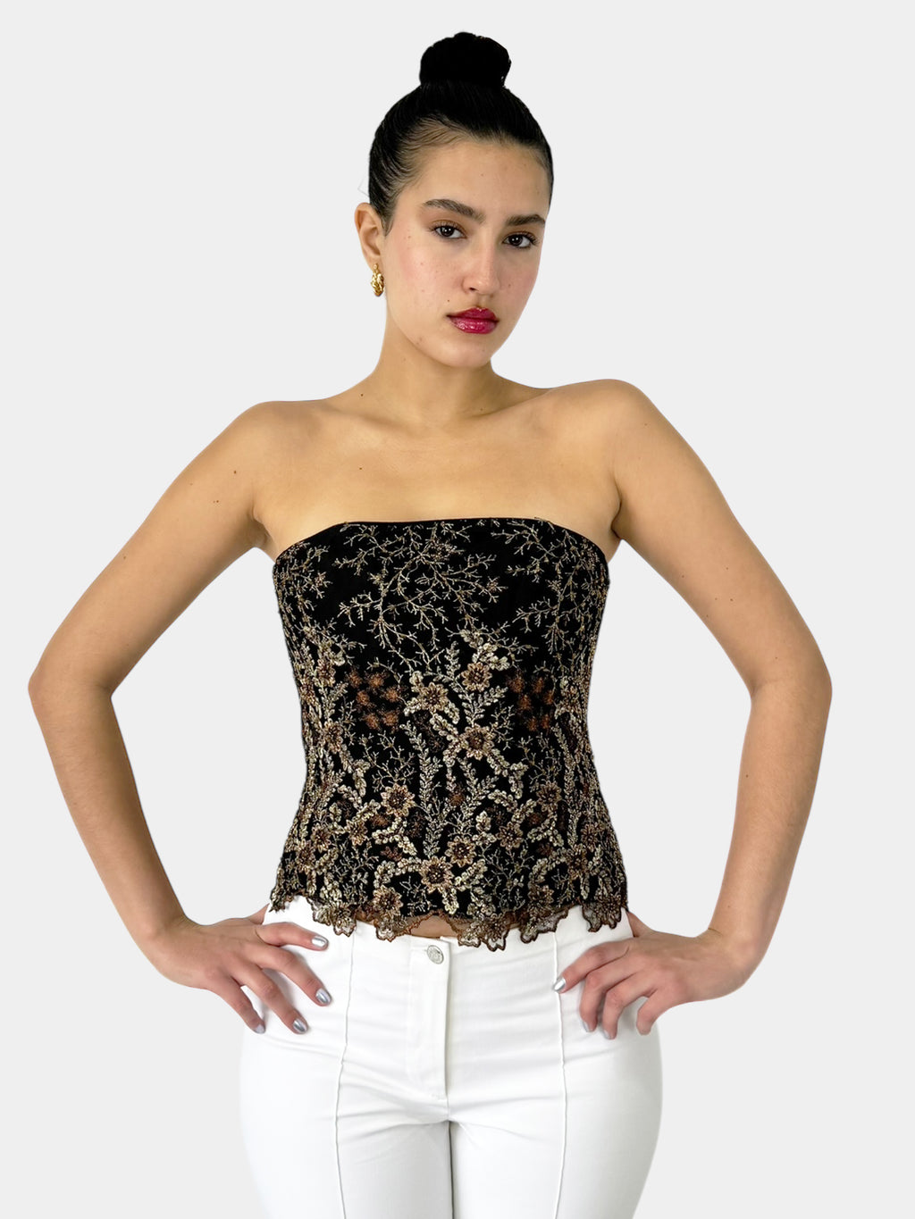 Embroidered Corset Top