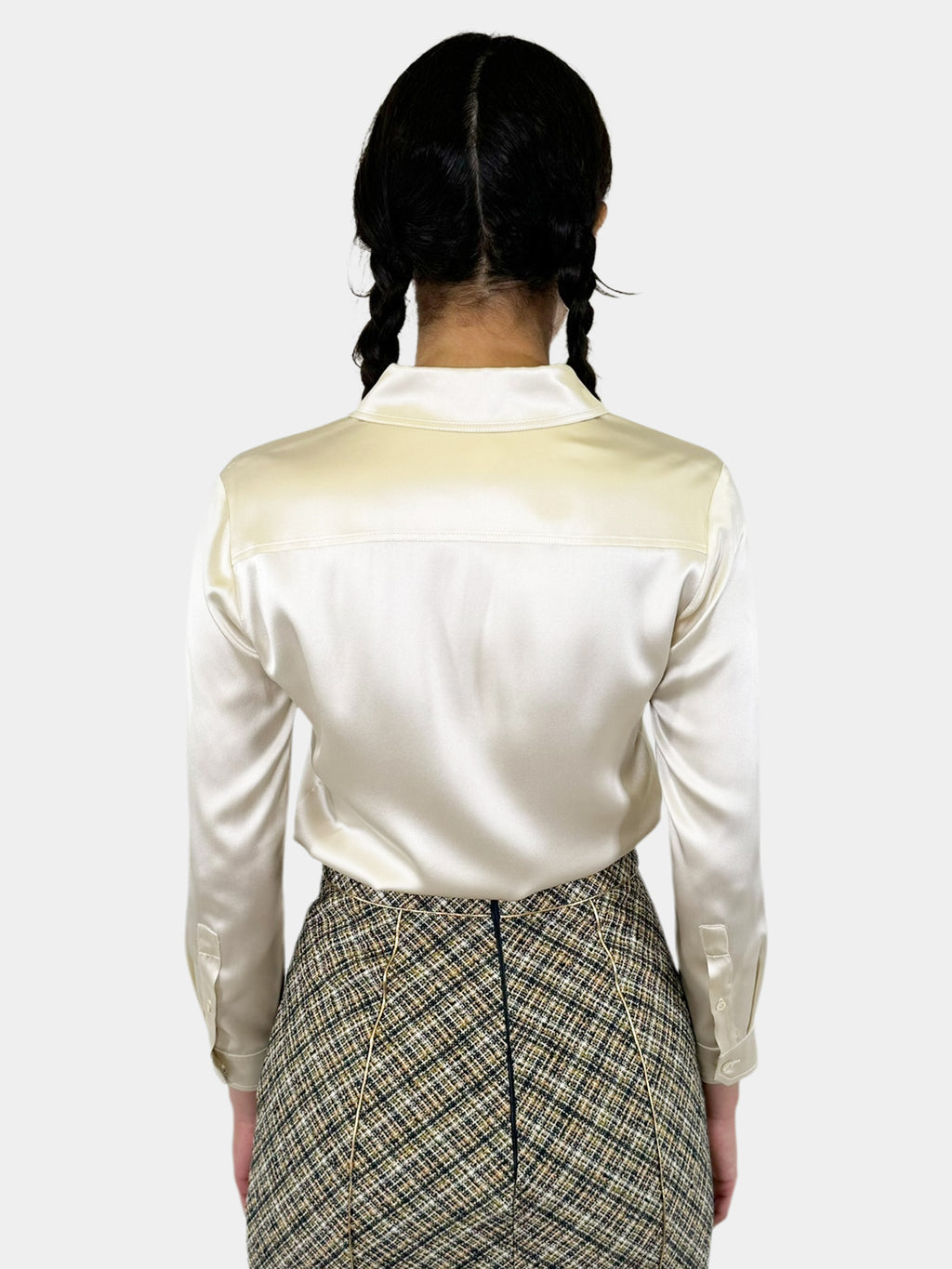 Silk Button-Up Top - Size 38