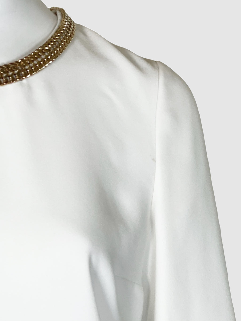 Burberry Gold Chain Collar Blouse - Size 6