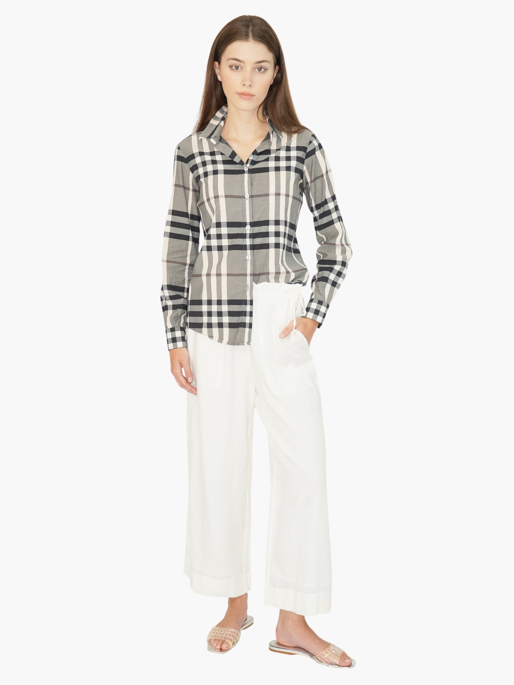 Check Button-Up Top