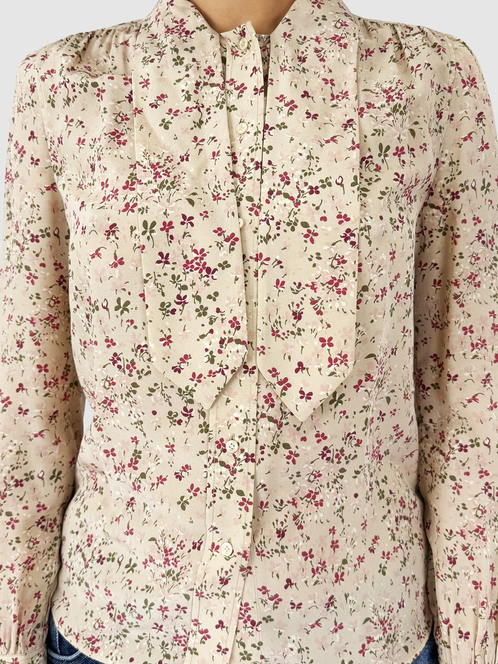 2021 Floral Silk-Crepe Top