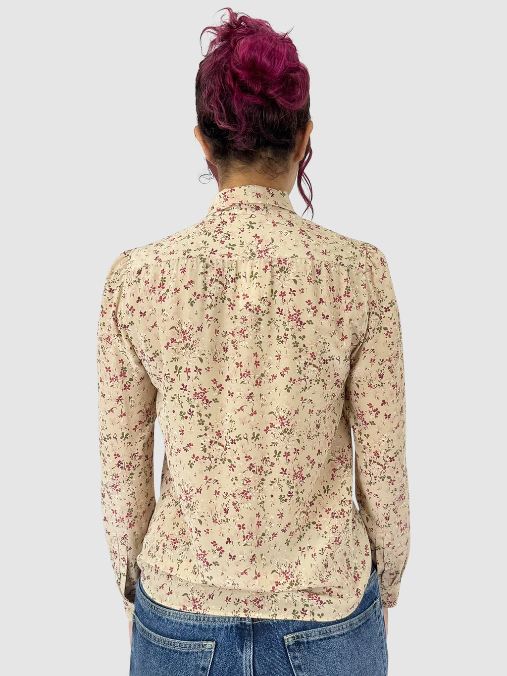 2021 Floral Silk-Crepe Top