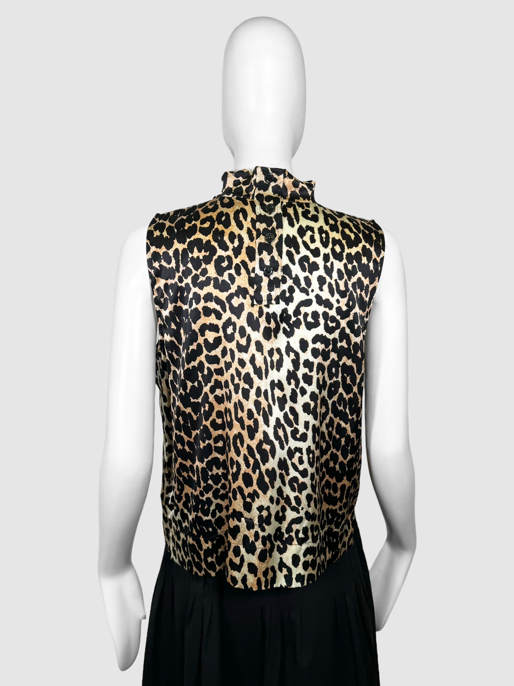 Silk Leopard Print Top - Size 38