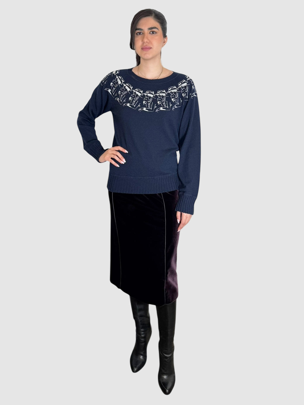 Embroidered Cashmere Sweater