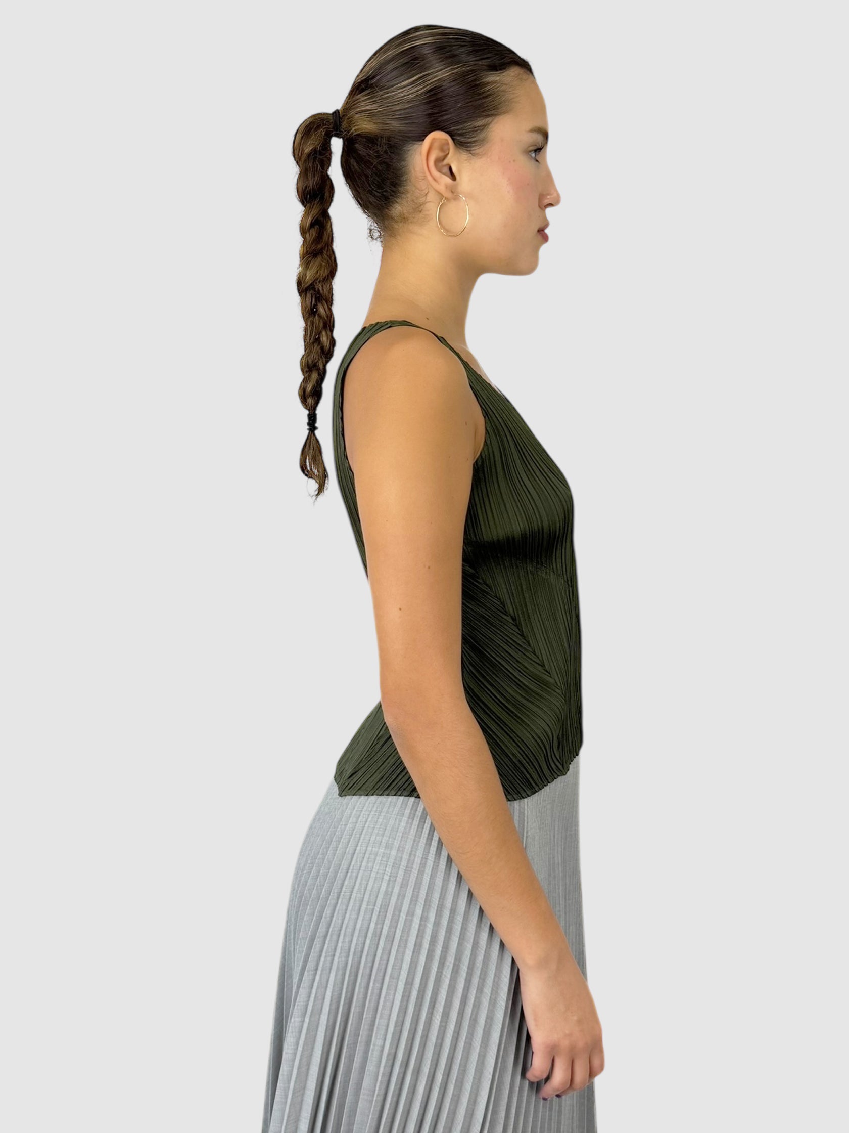 Pleated Sleeveless Top