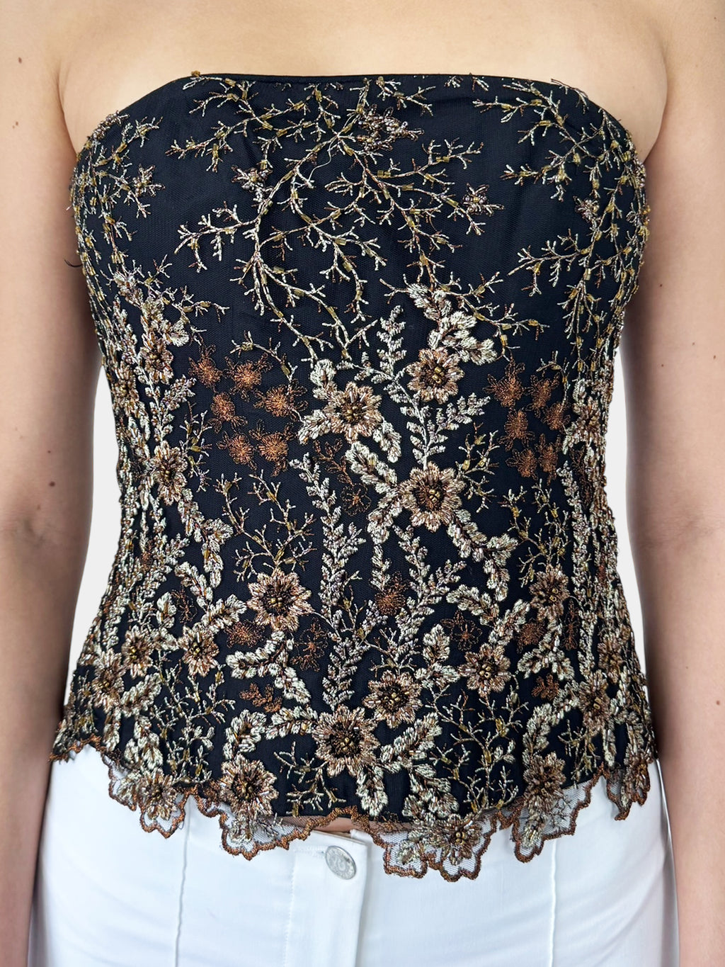 Embroidered Corset Top