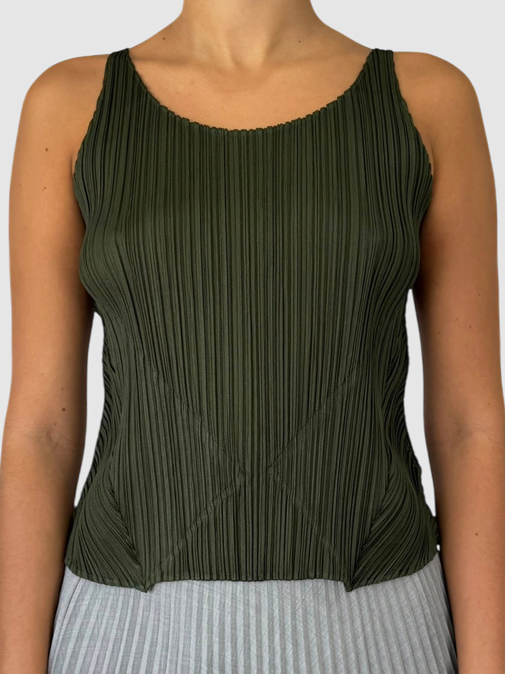 Pleated Sleeveless Top