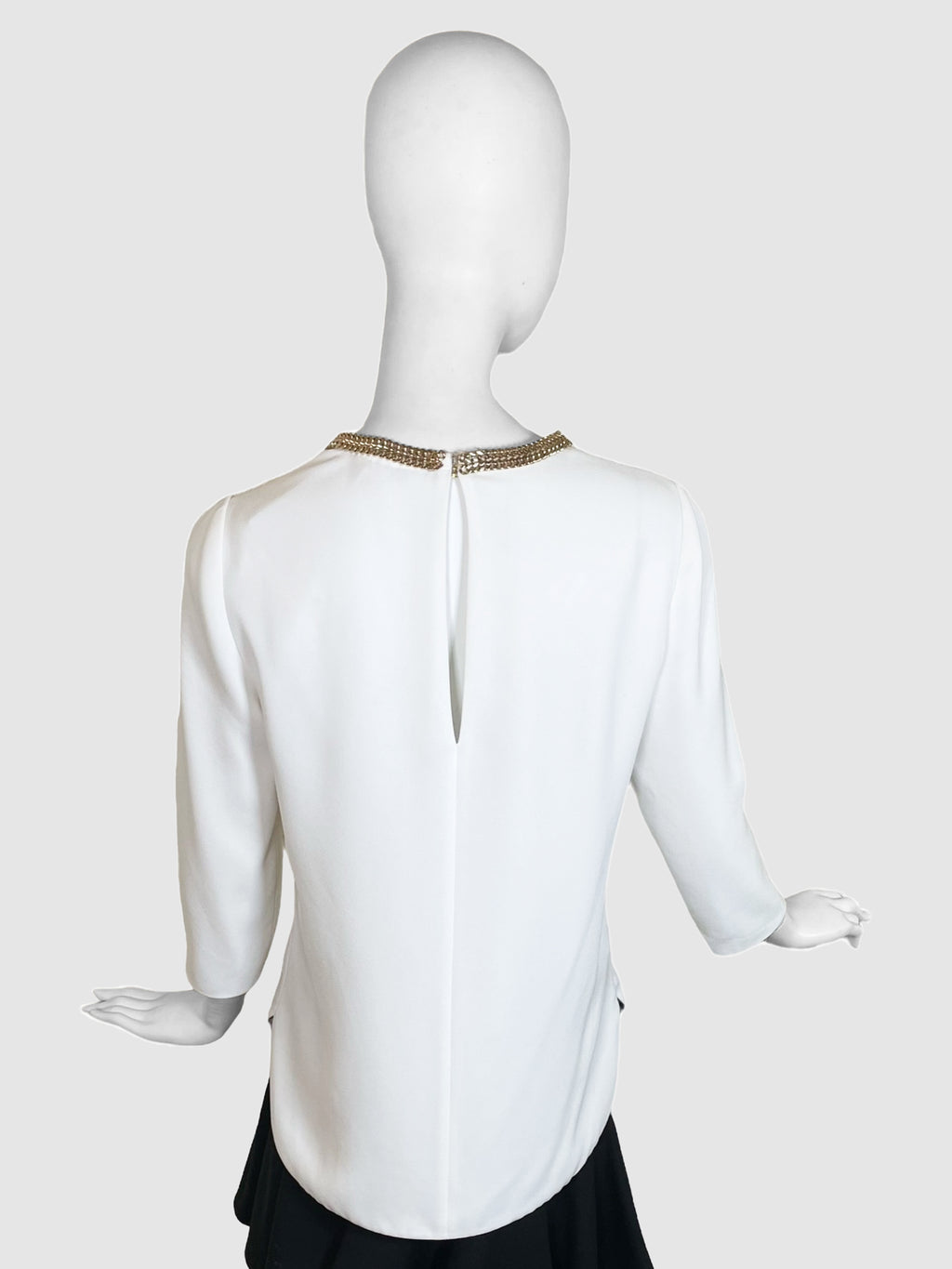 Burberry Gold Chain Collar Blouse - Size 6