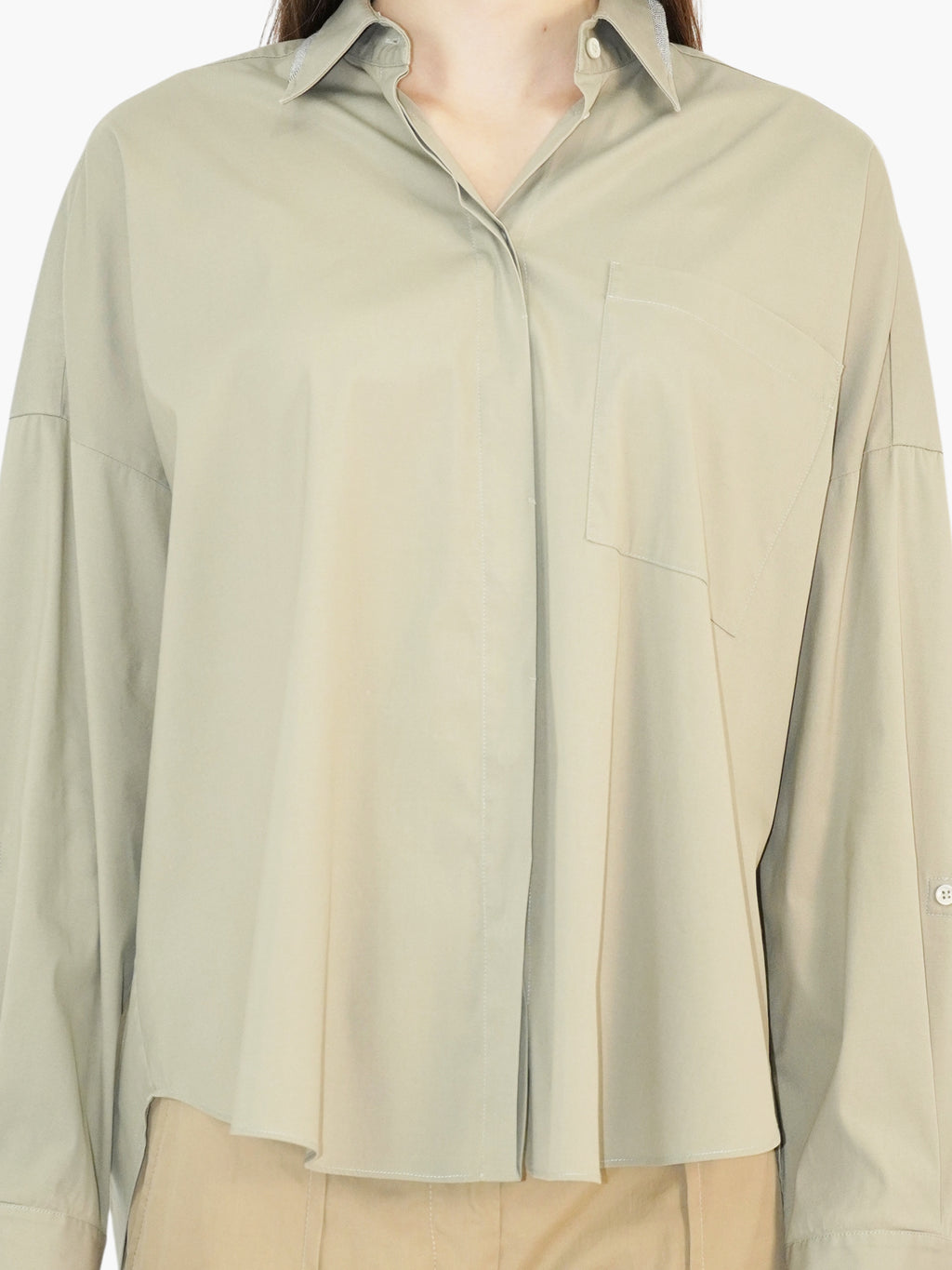 Monili Trim Button-Up Top