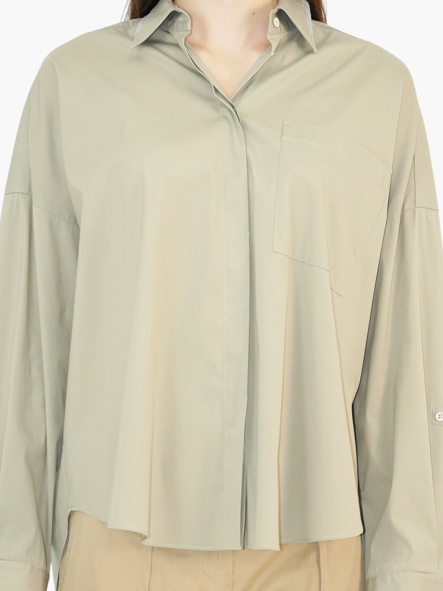 Monili Trim Button-Up Top