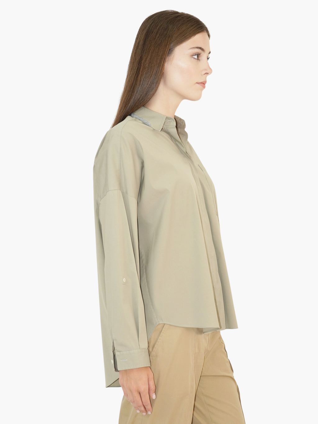 Monili Trim Button-Up Top