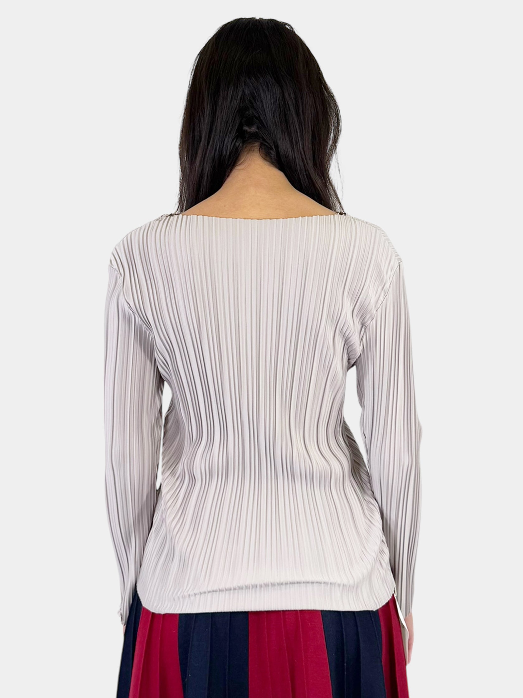 Pleated Long Sleeve Top