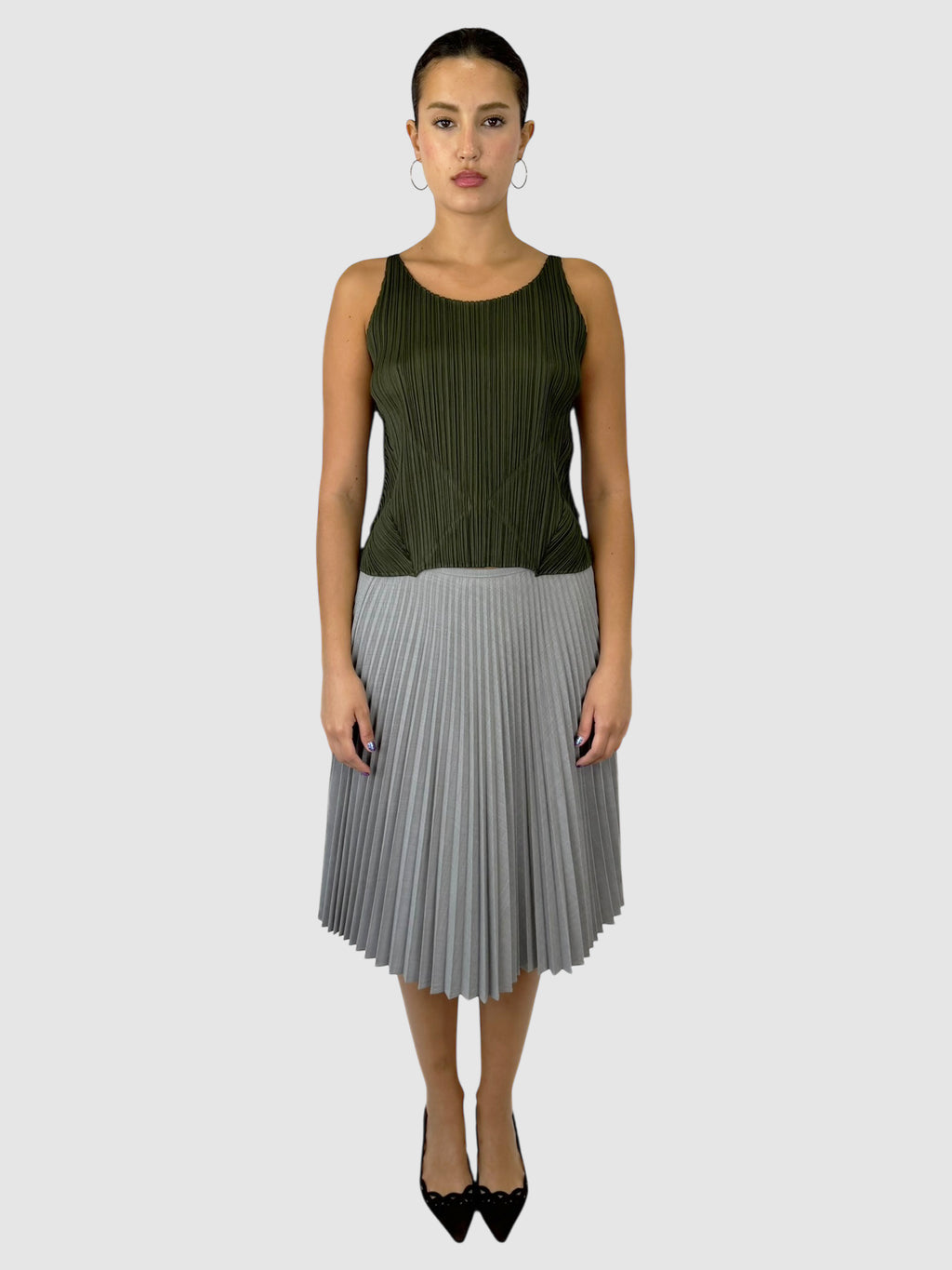 Pleated Sleeveless Top