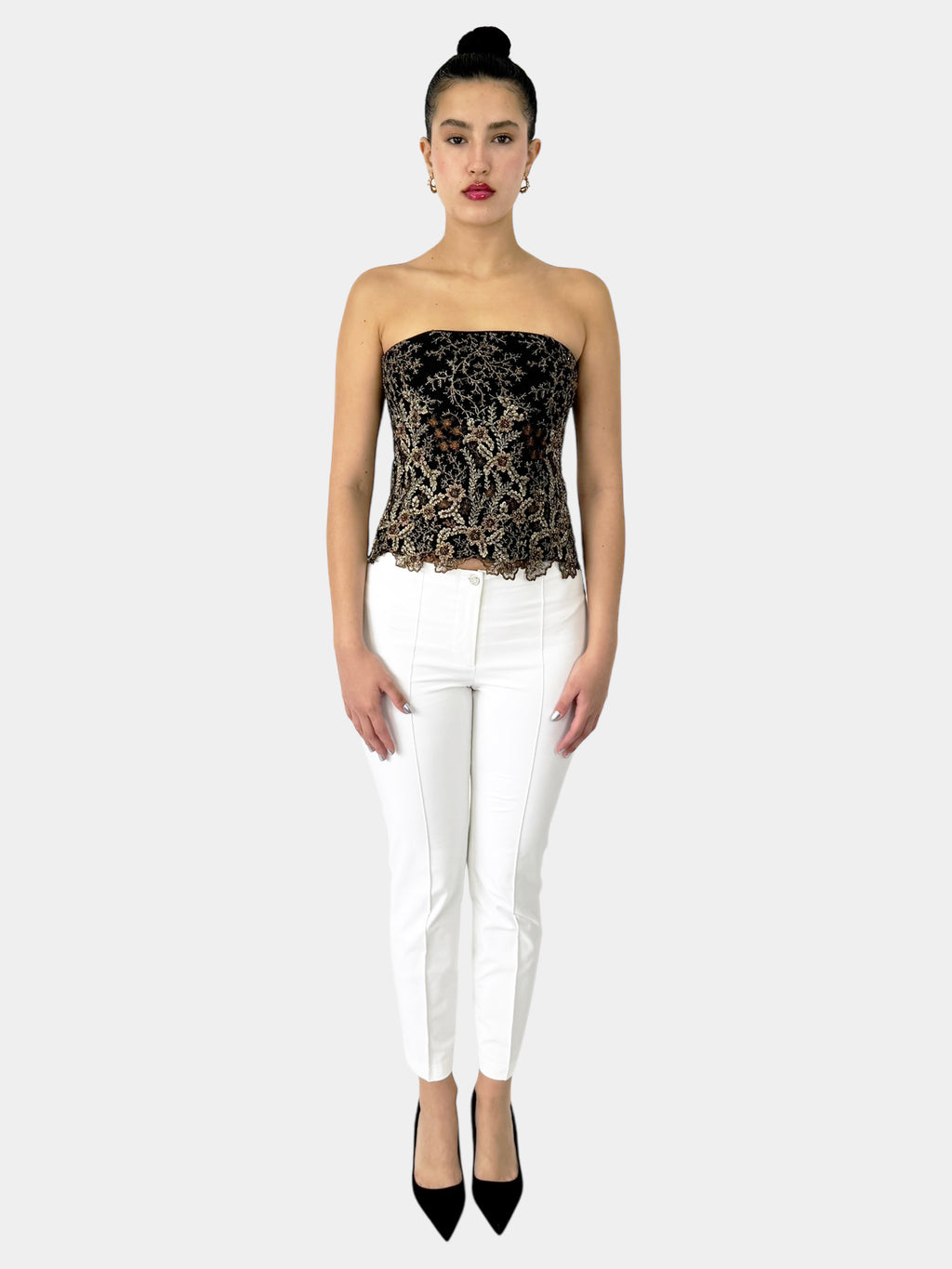 Embroidered Corset Top