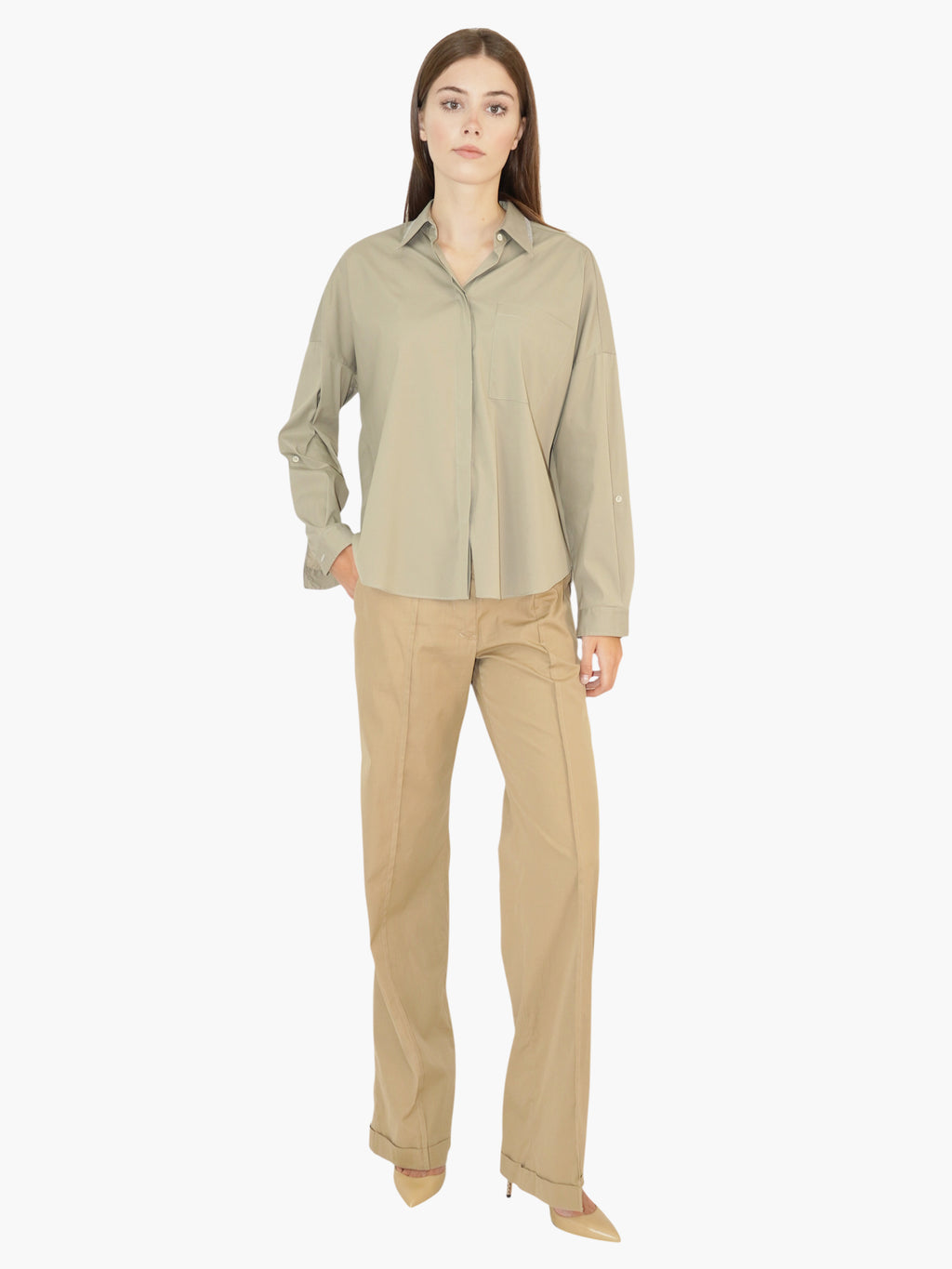 Monili Trim Button-Up Top