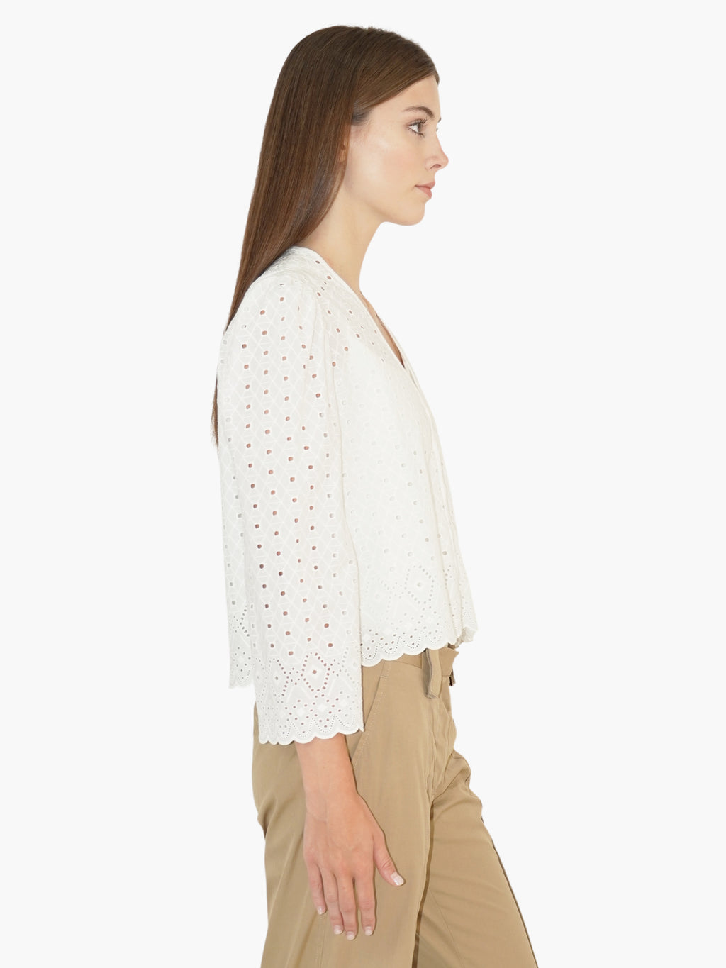 Embroidered Eyelet Top