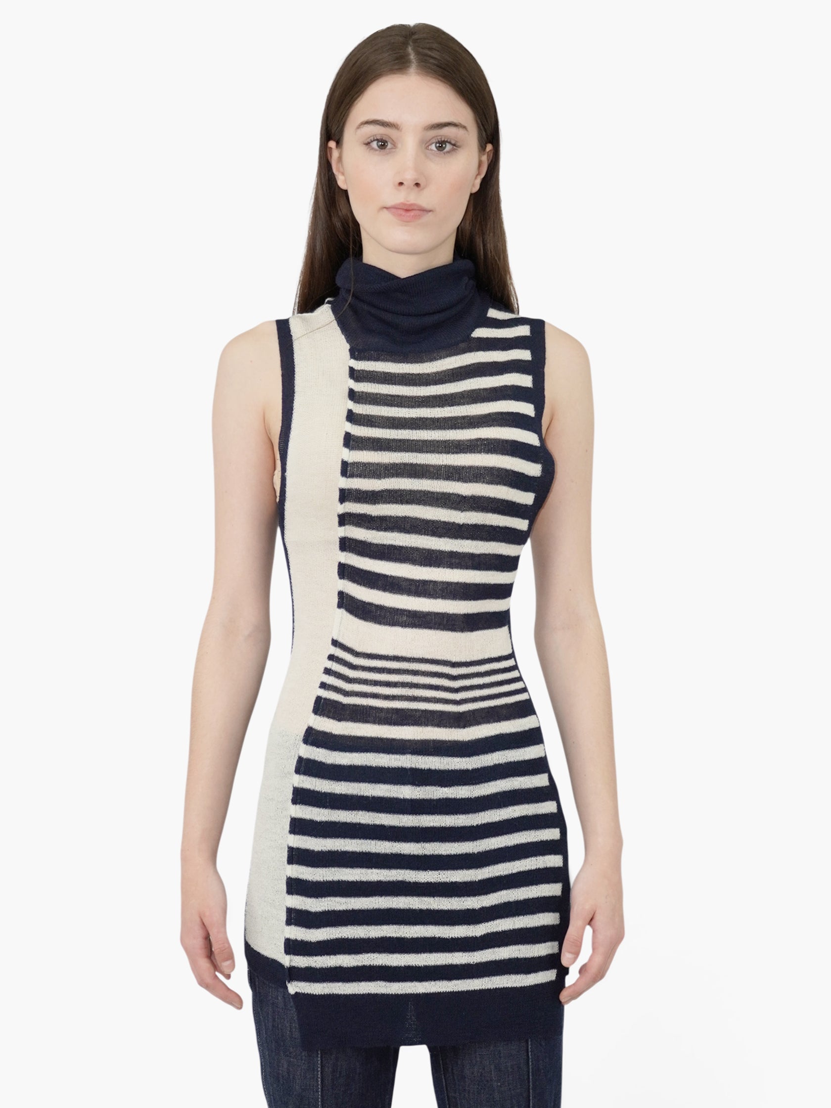 Stripe Sleeveless Sweater