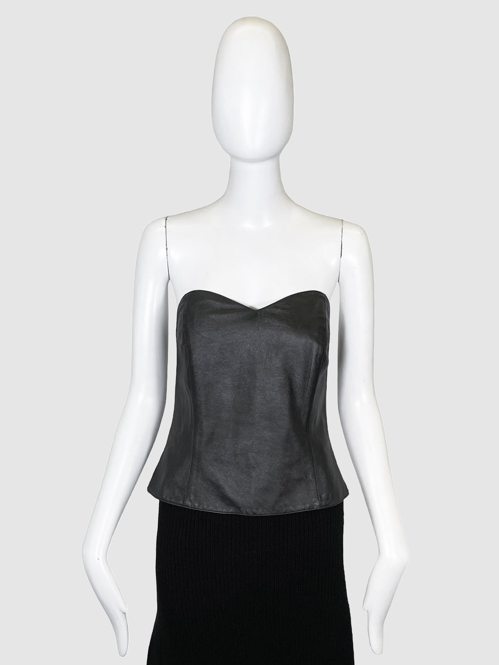 Leather Strapless Corset - Size 38
