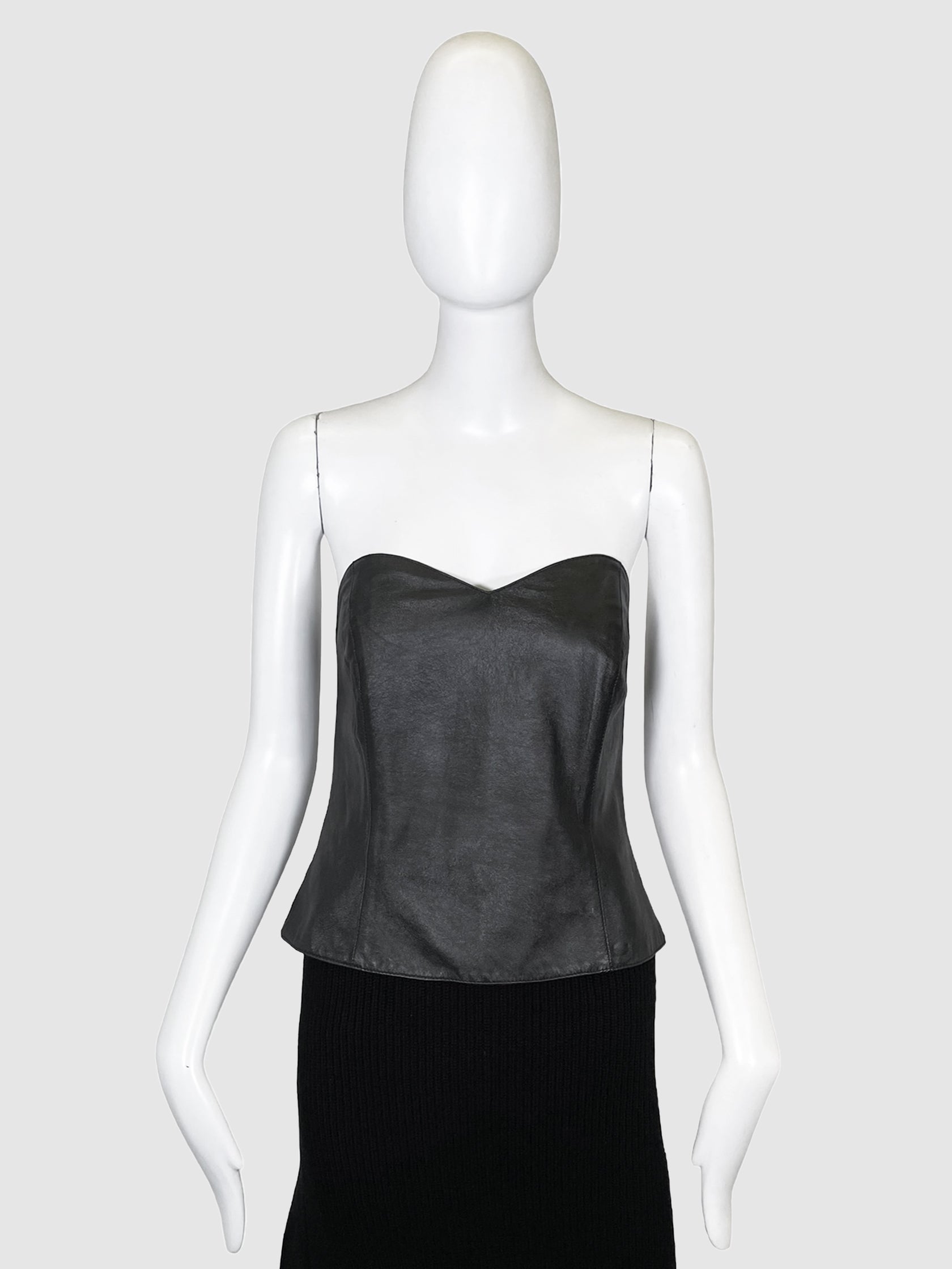 Leather Strapless Corset - Size 38