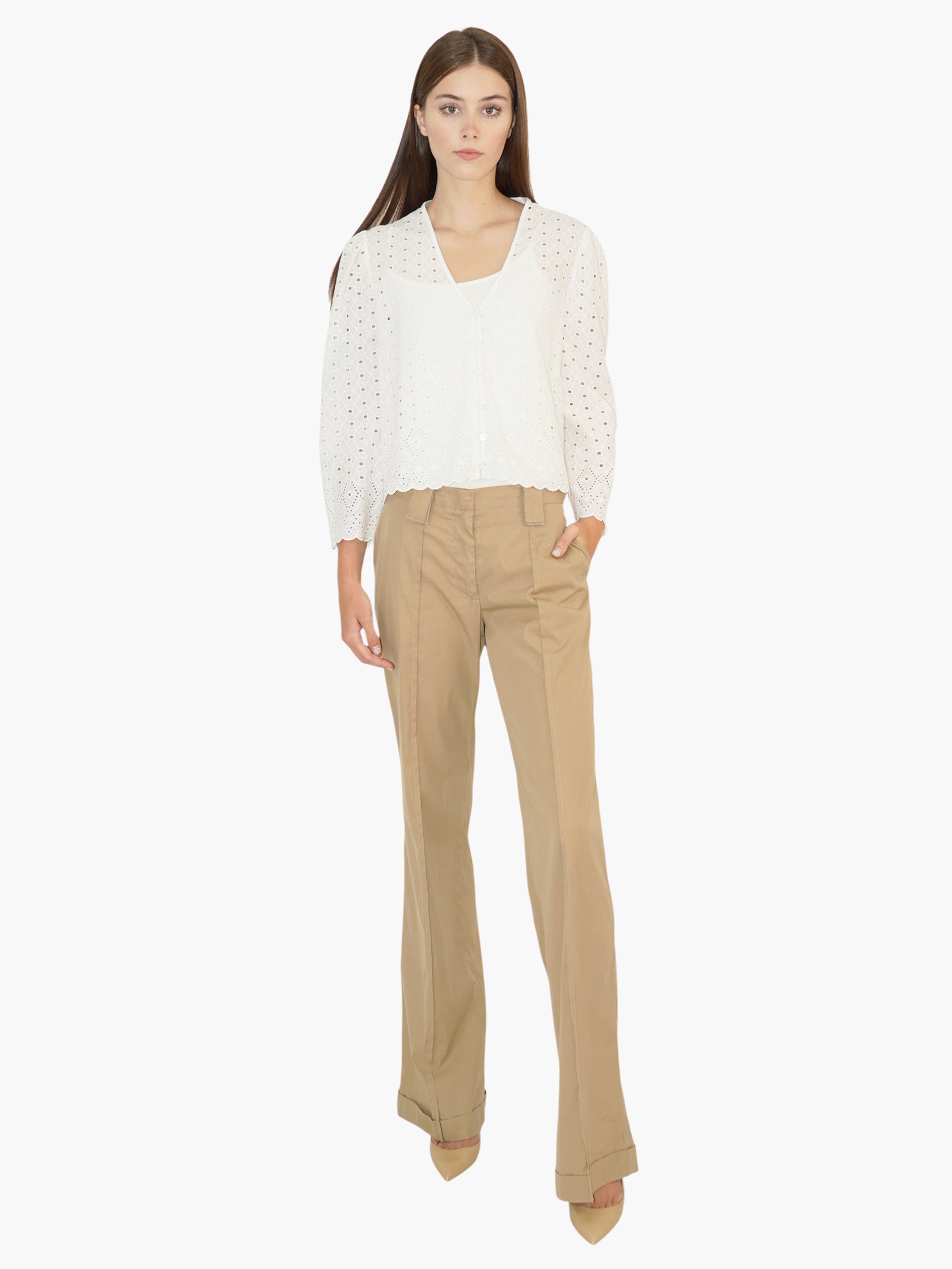 Embroidered Eyelet Top
