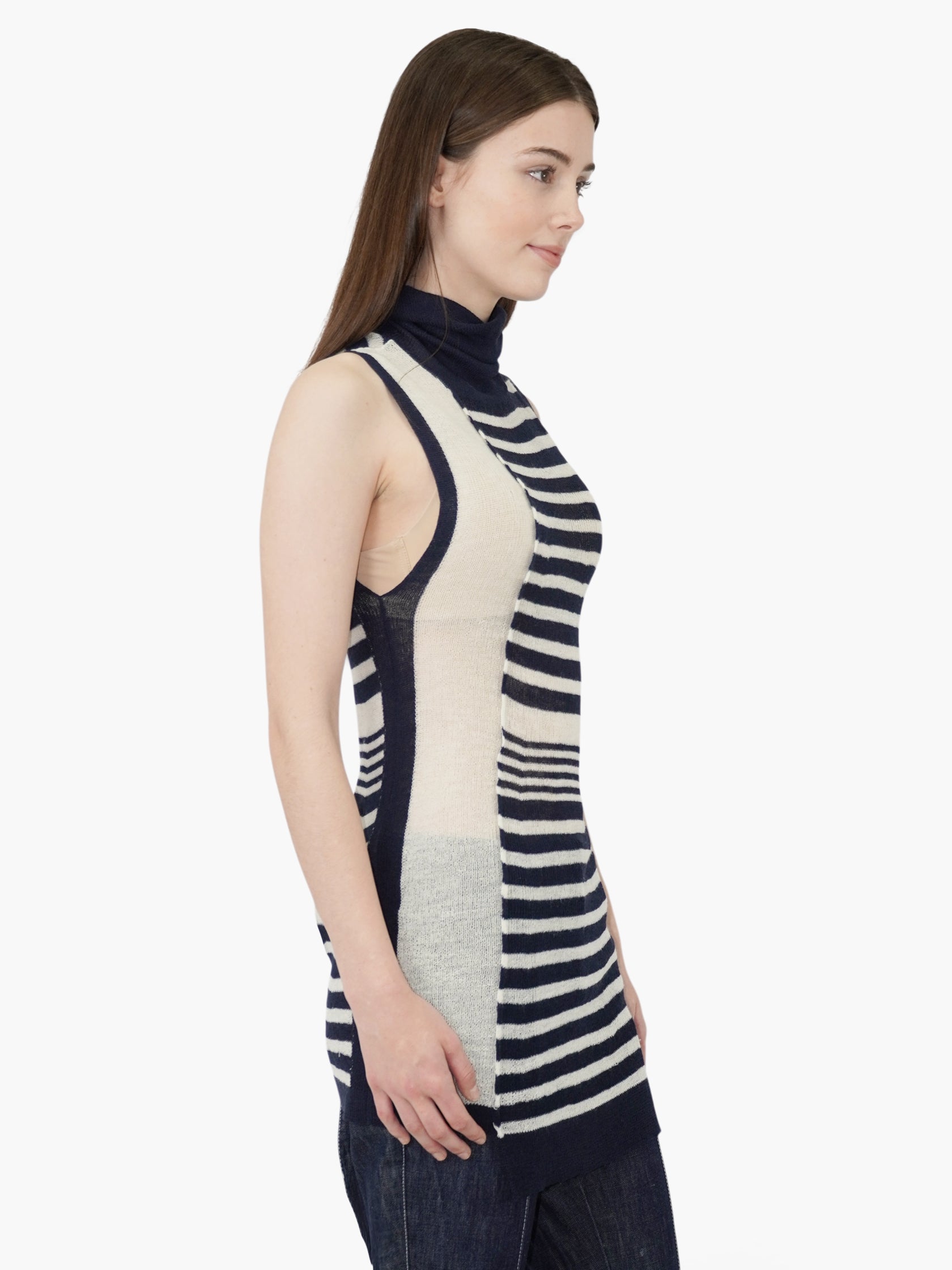 Stripe Sleeveless Sweater