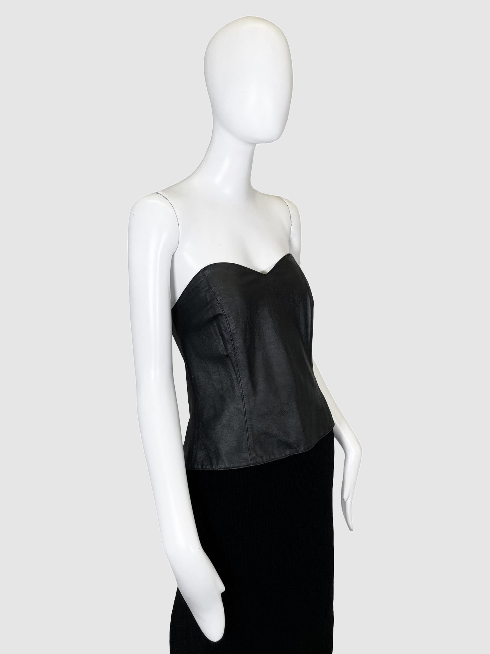 Leather Strapless Corset - Size 38