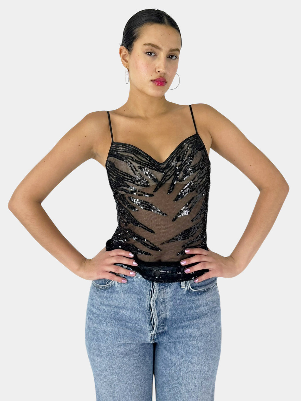 Sequin Mesh Top