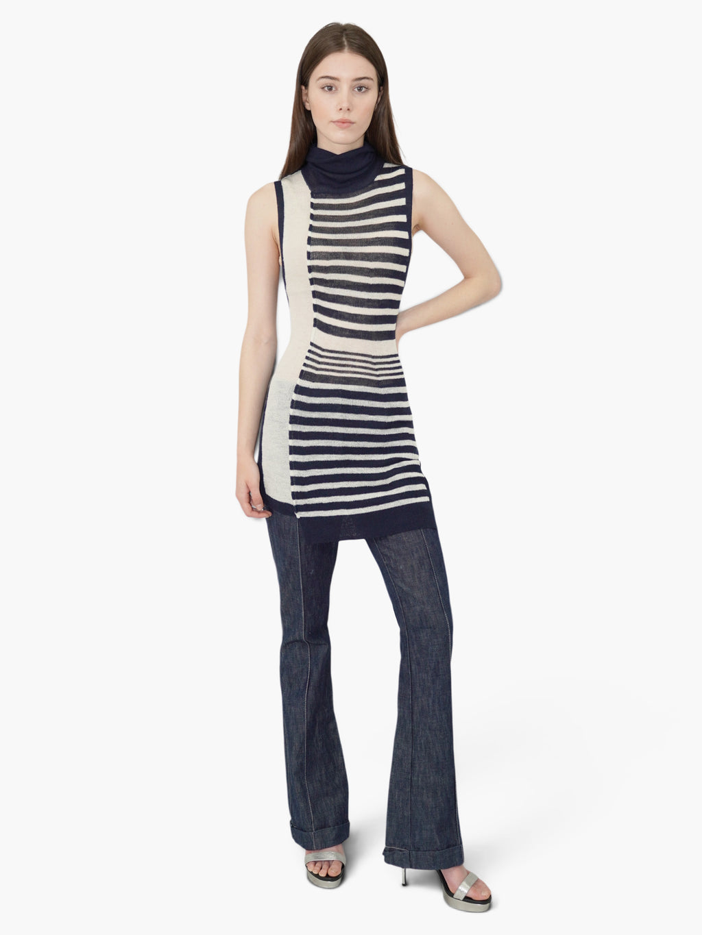 Stripe Sleeveless Sweater