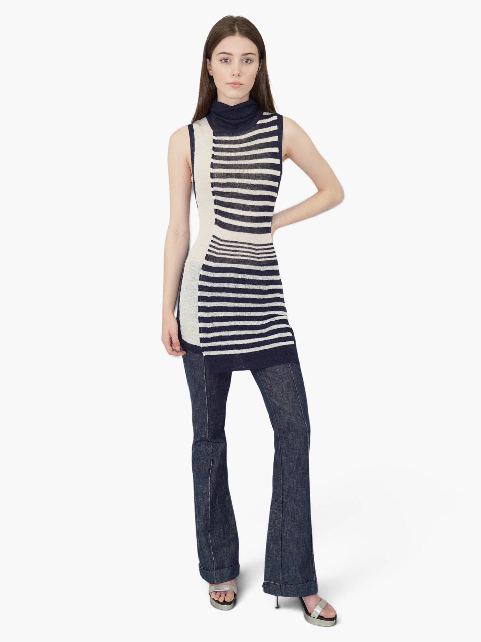 Stripe Sleeveless Sweater