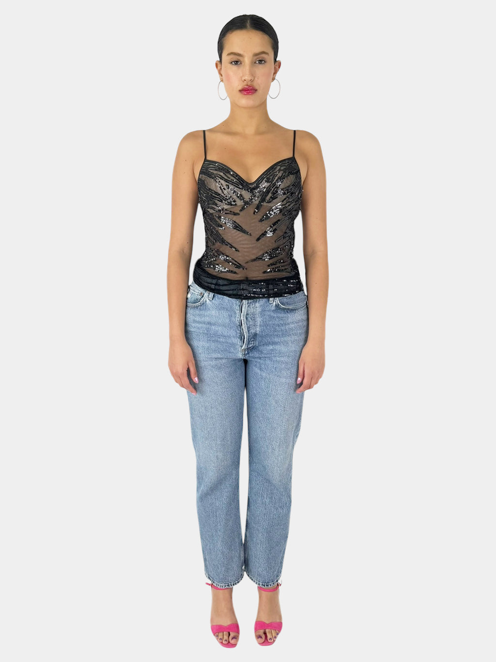 Sequin Mesh Top