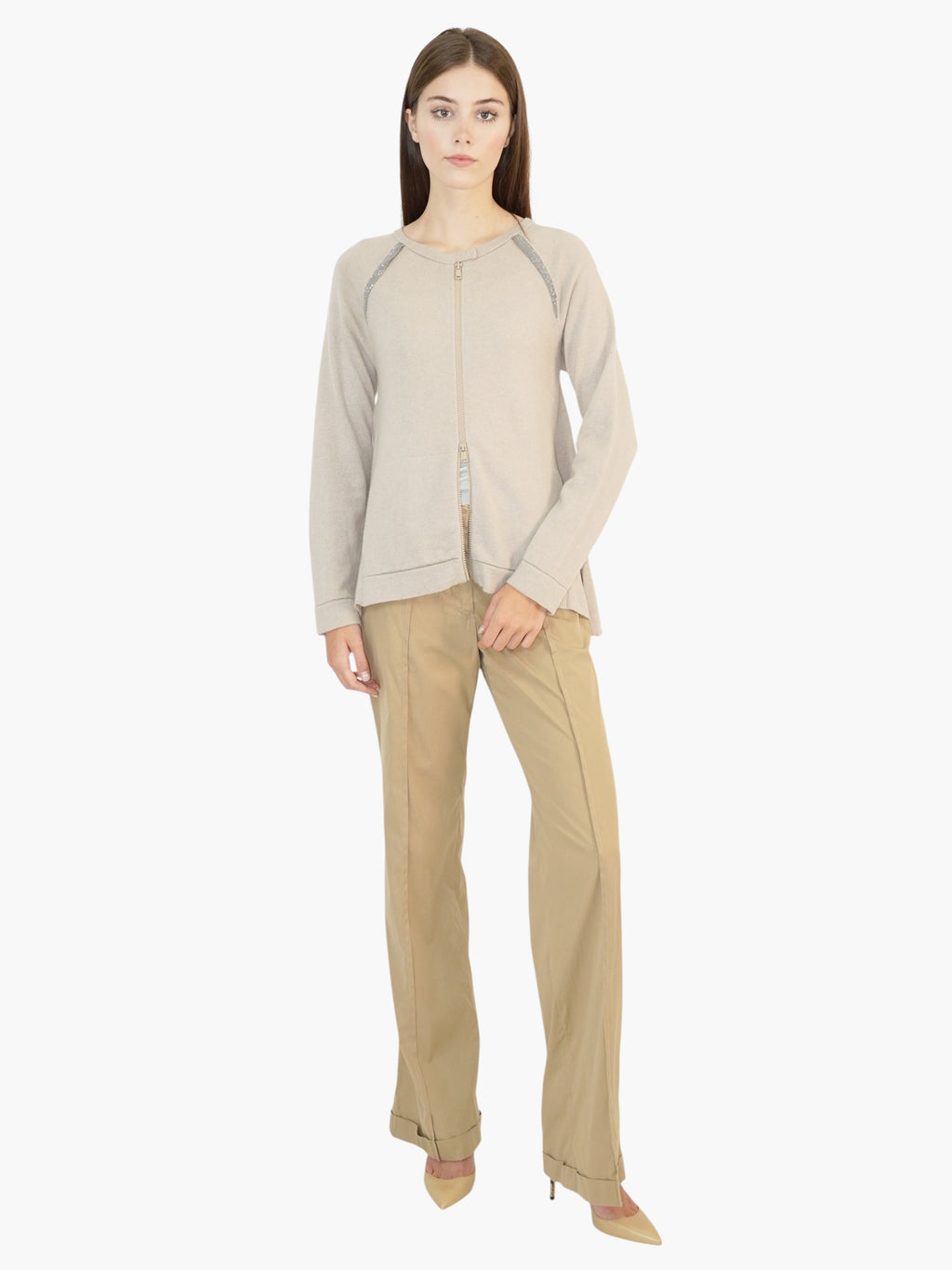 Cashmere Zip-Up Sweater