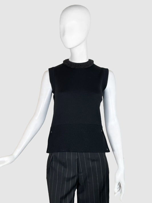 Thom Browne Sleeveless Wool Blouse - Size 38