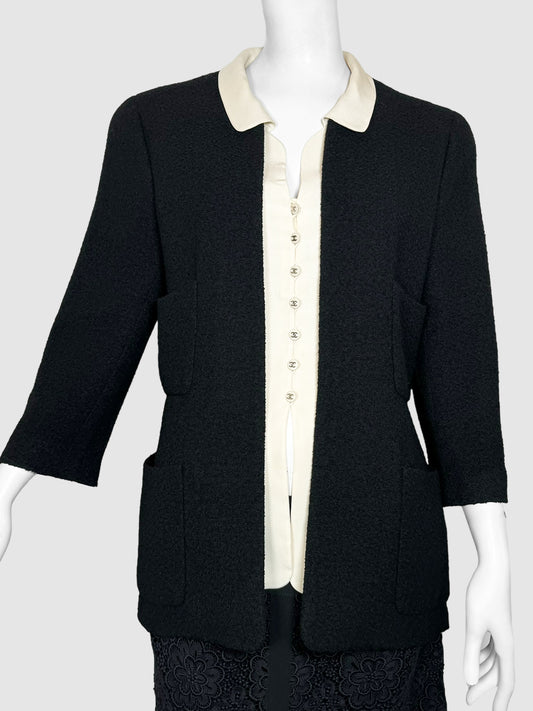 Chanel Wool Jacket with Inset - Size 44
