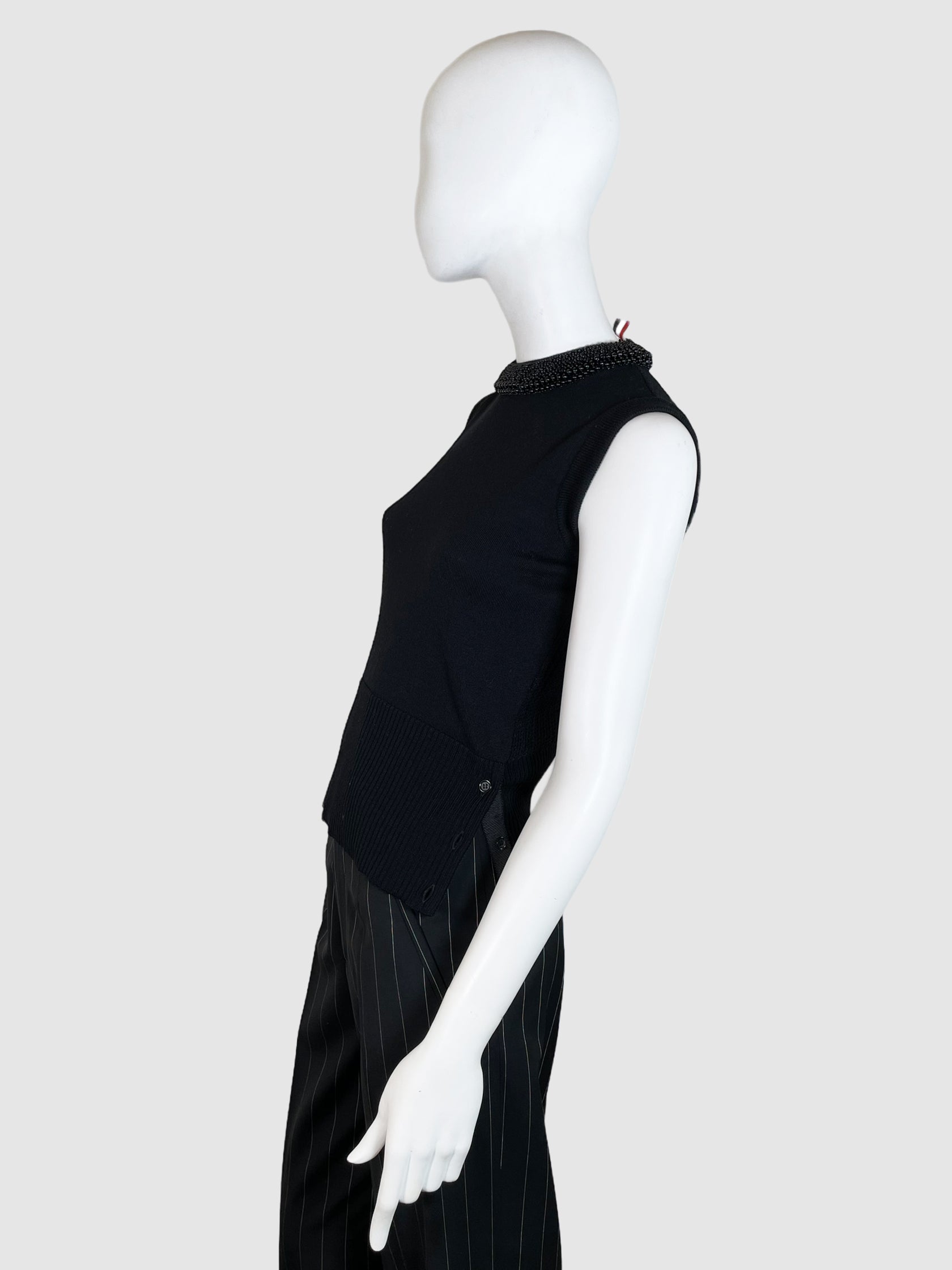 Thom Browne Sleeveless Wool Blouse - Size 38