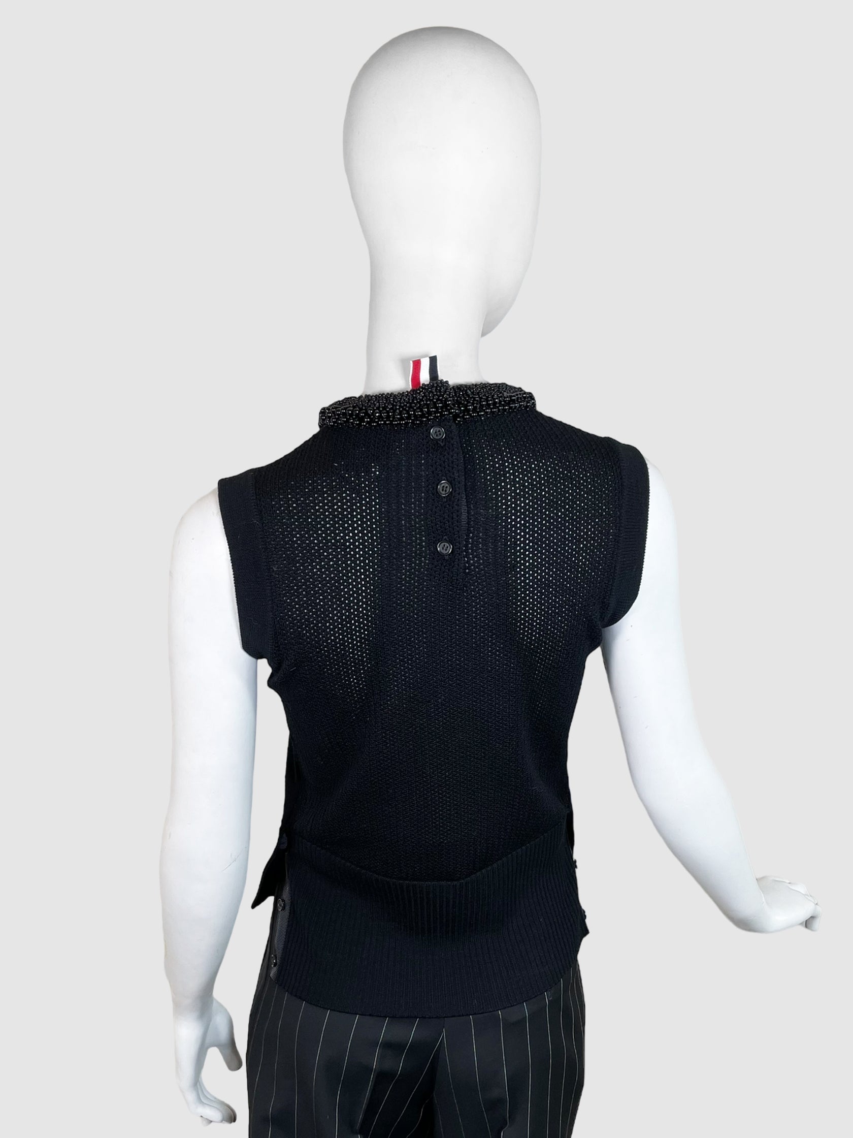 Thom Browne Sleeveless Wool Blouse - Size 38