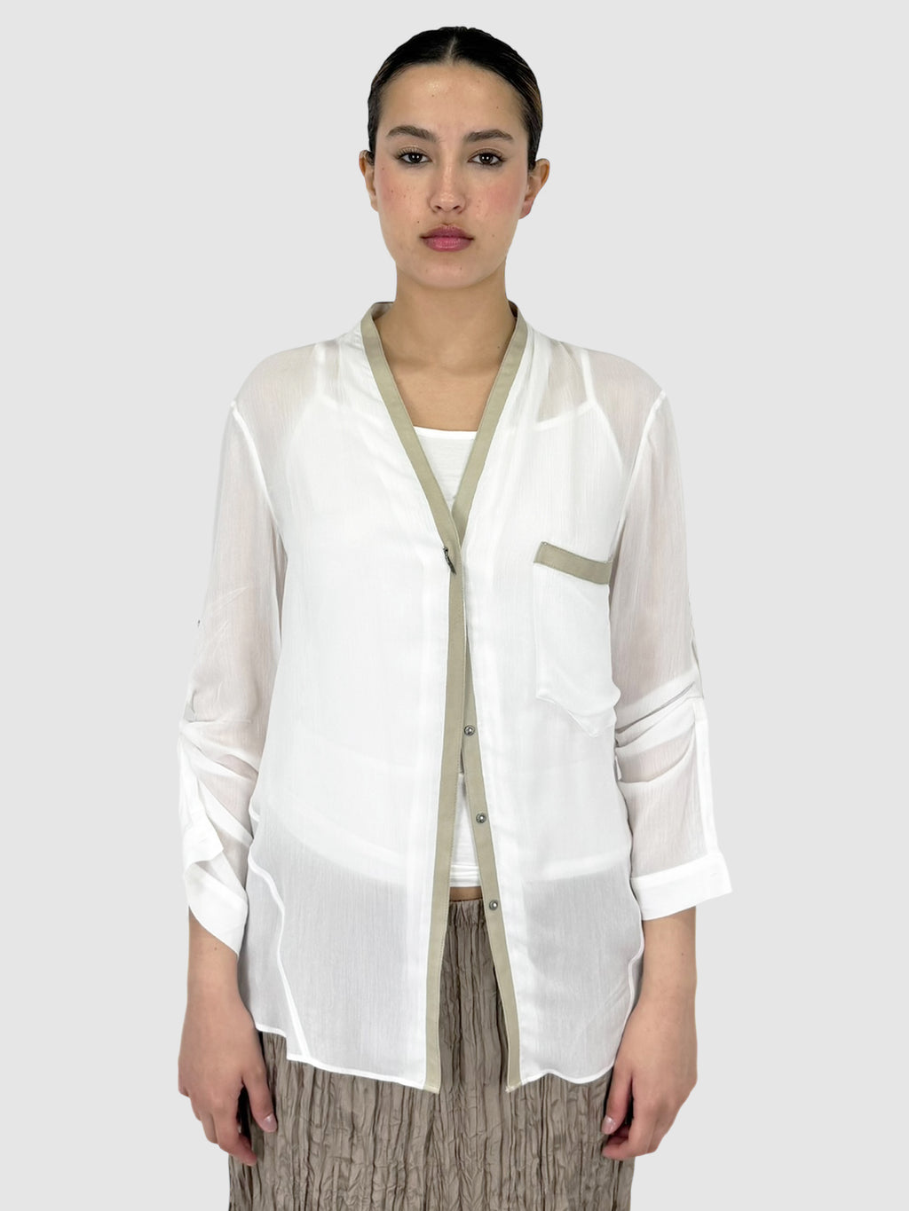 Sheer Button-Up Top
