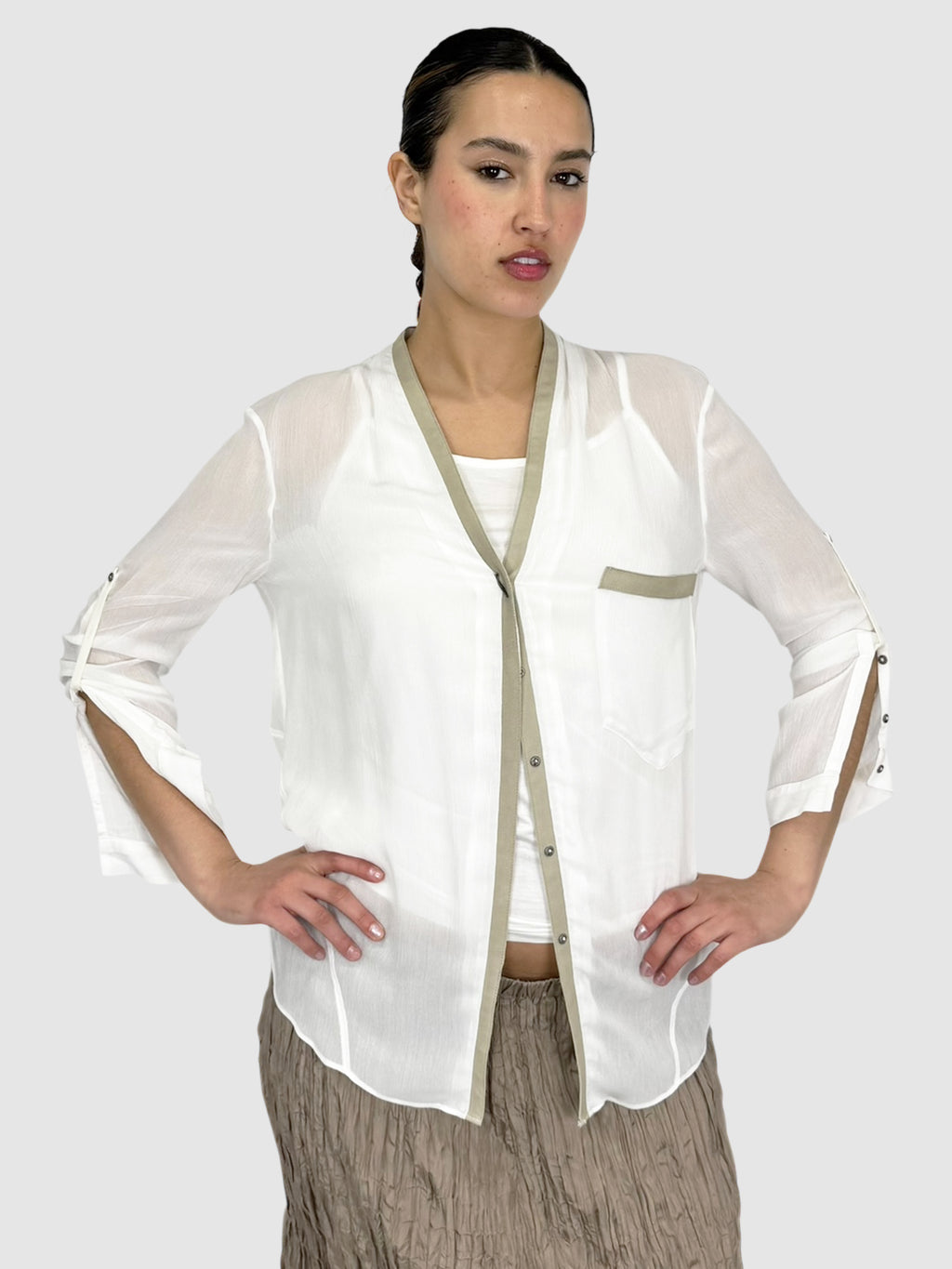 Sheer Button-Up Top