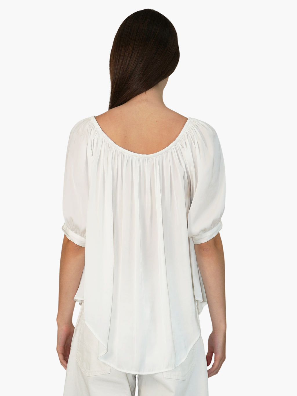 Ruched Bubble Sleeve Top
