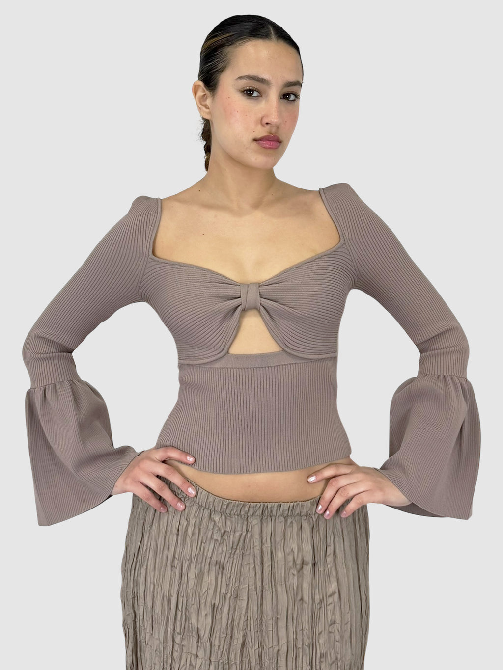 Ribbed Bow Top