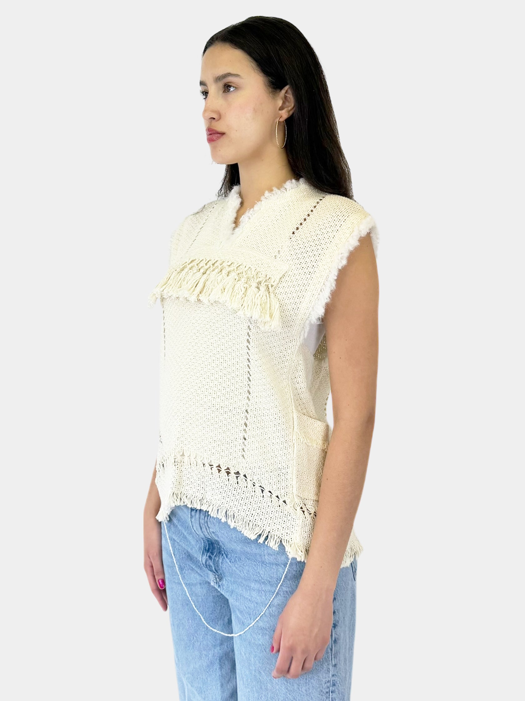 2015 Tracey Fringe Knit Vest - Size 36