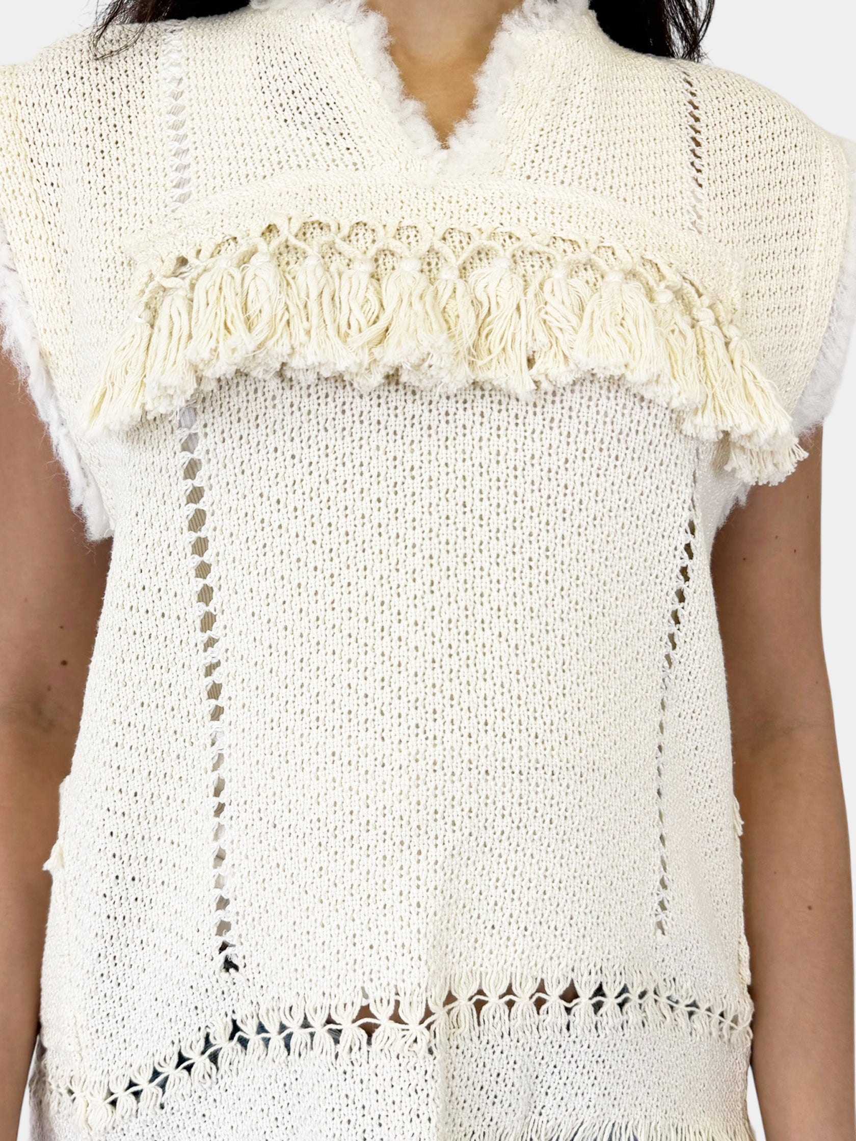 2015 Tracey Fringe Knit Vest - Size 36
