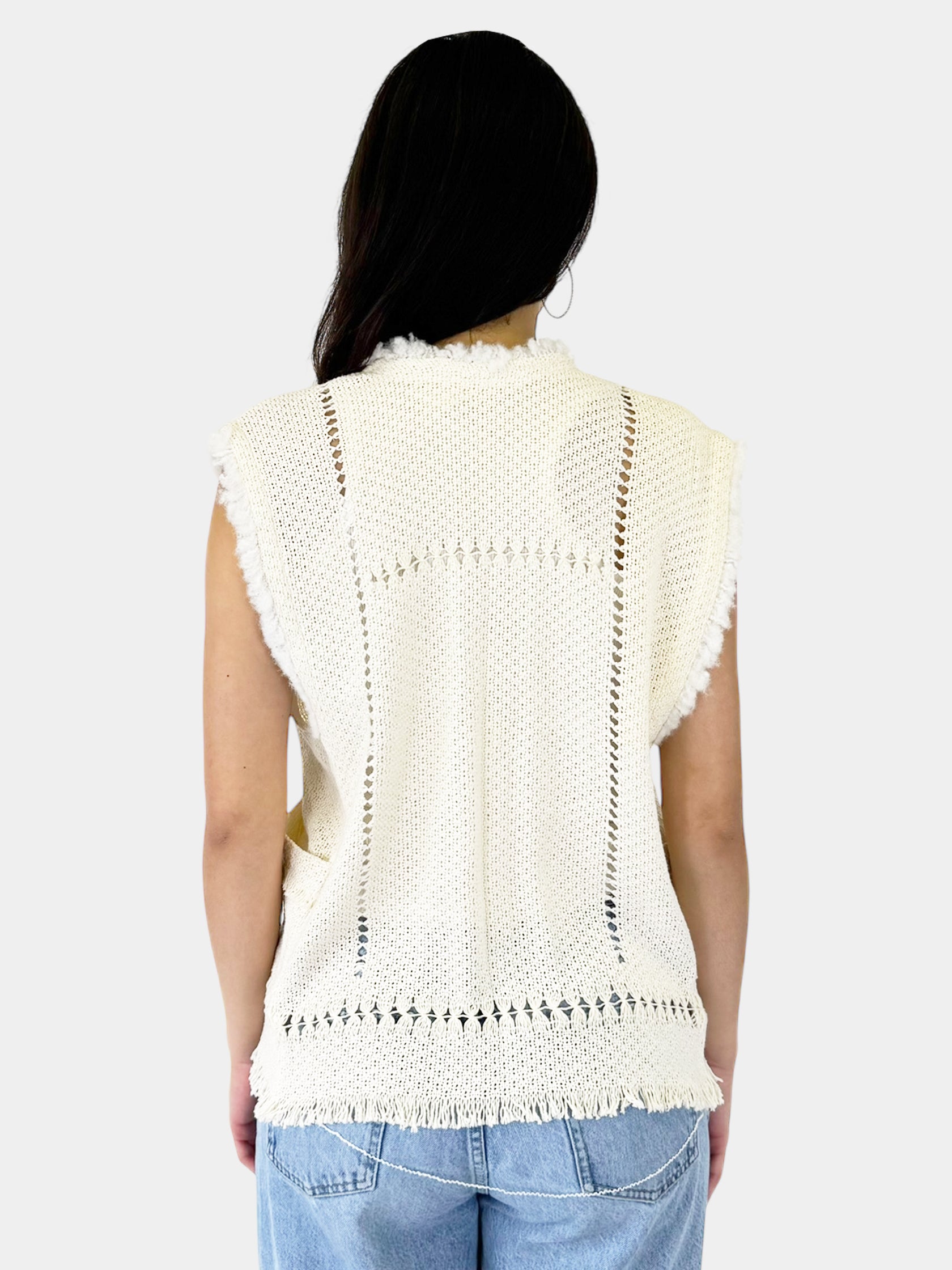 2015 Tracey Fringe Knit Vest - Size 36